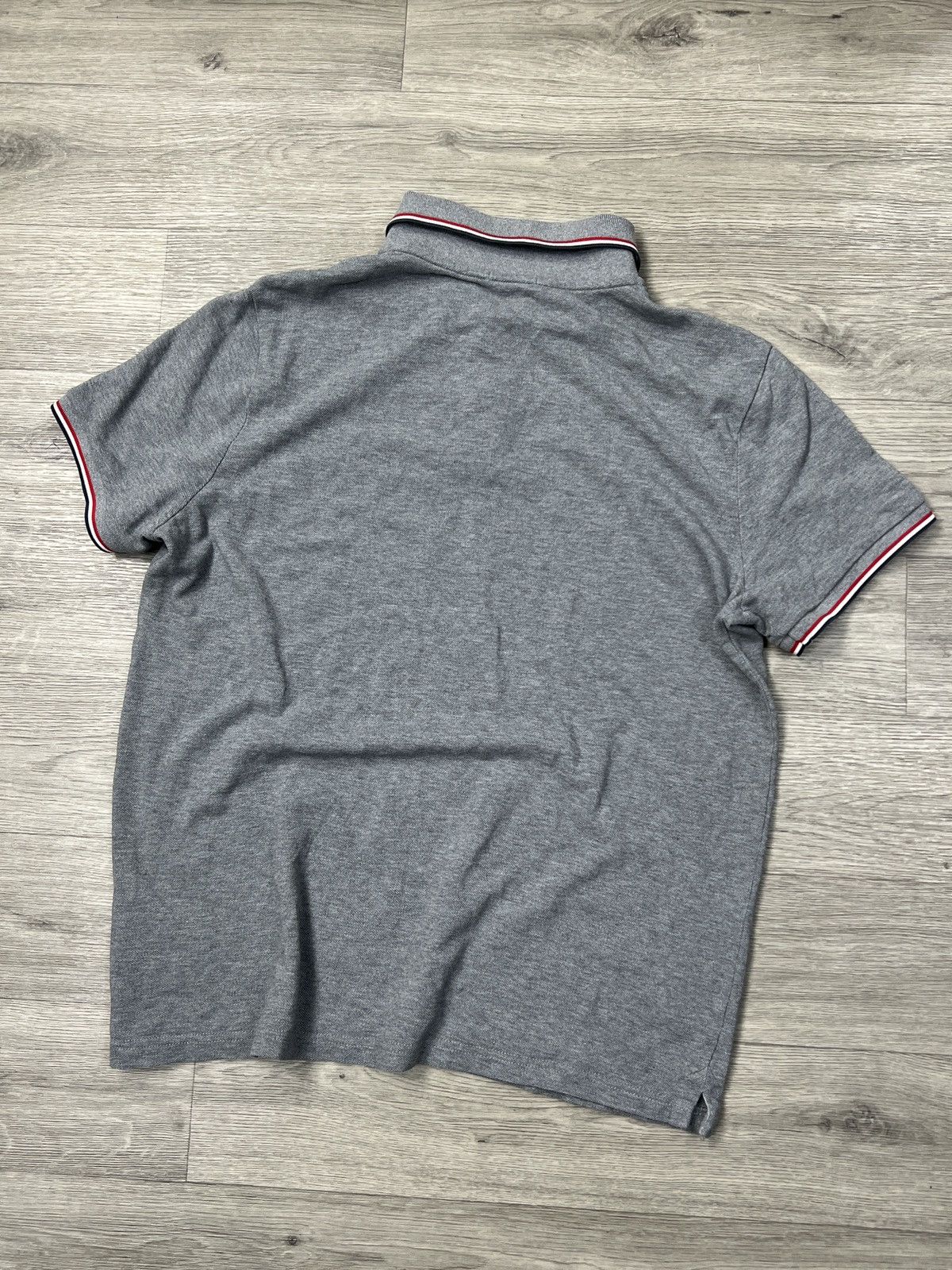Moncler Moncler Men’s Grey Tricolor Trim Pique Polo Shirt XL Size US XL / EU 56 / 4 - 6 Thumbnail