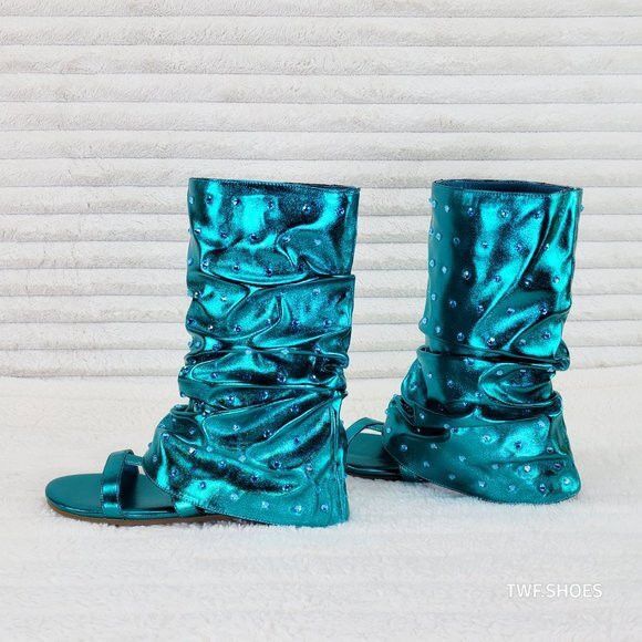 Other Fabulous Metallic Green Mermaid Upper & Rhinestones Sandal S Size US 8.5 / IT 38.5 - 1 Thumbnail