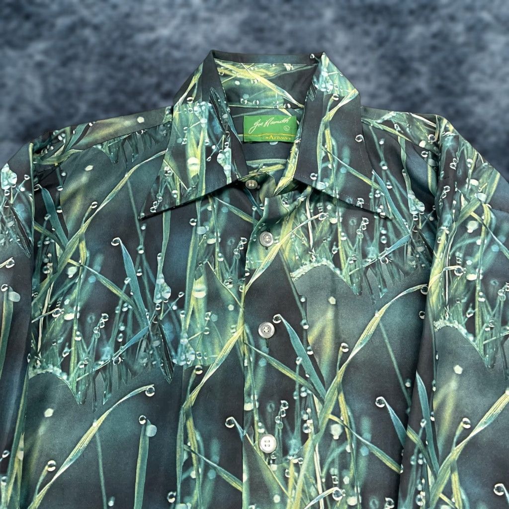 Arrow VINTAGE Joe Namath by Arrow Shirt Mens L Green Grass Graphic Print 70s Size US L / EU 52-54 / 3 - 1 Thumbnail