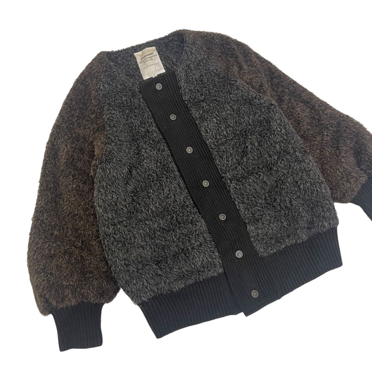 Japanese Brand ⚡️Tiny Dinosaur Faux Fur Button Mohair Jacket Made In 🇯🇵 Size M / US 6-8 / IT 42-44 - 6 Thumbnail