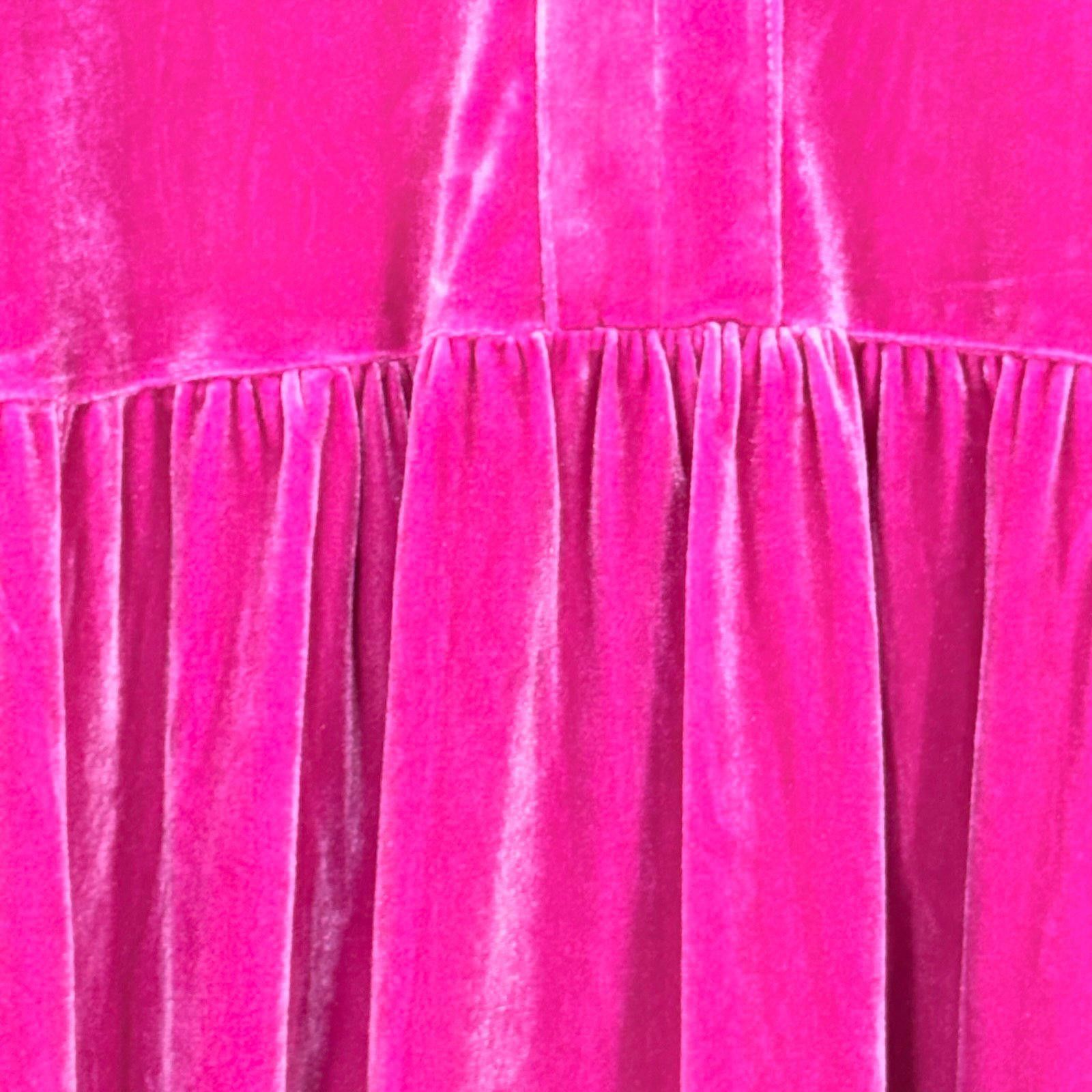 Other Jodifl Pink Velvet Ruffle Dress Medium NWT Size M / US 6-8 / IT 42-44 - 4 Thumbnail