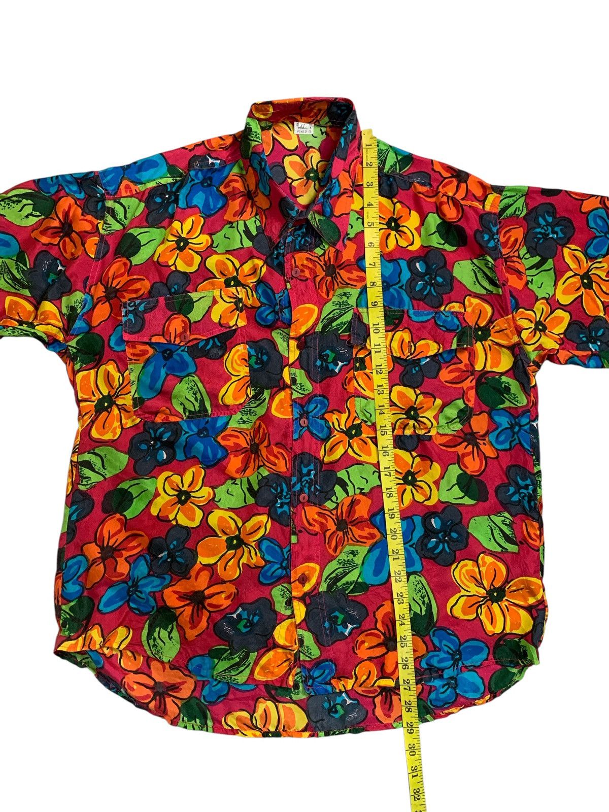 SikSilk Rare Design Vintage 100% Silk Short-Sleeve Tropical Floral Size XL / US 12-14 / IT 48-50 - 8 Thumbnail