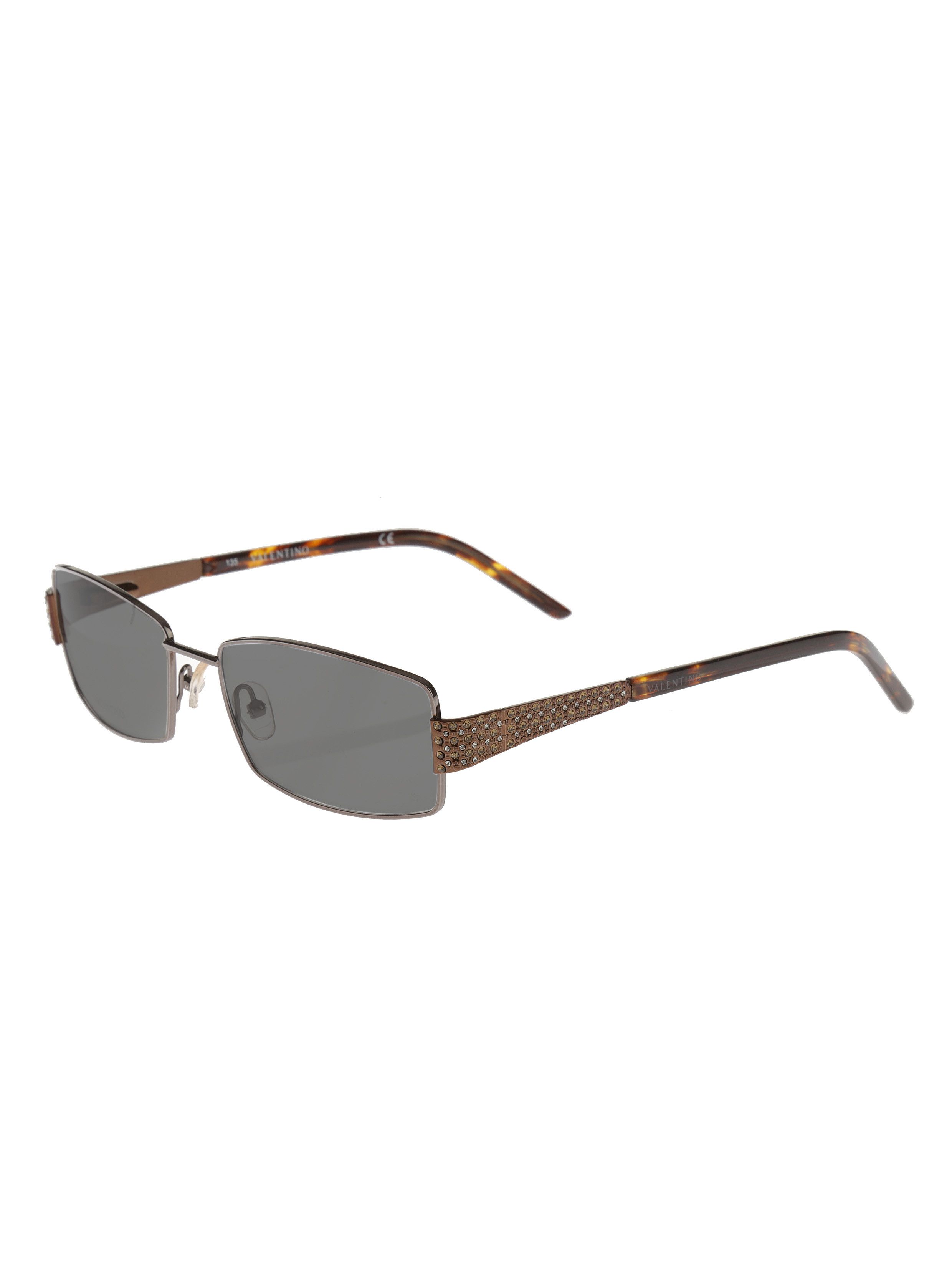 Valentino Valentino '90s Crystal Rectangular Frame Sunglasses Black Size ONE SIZE - 1 Thumbnail