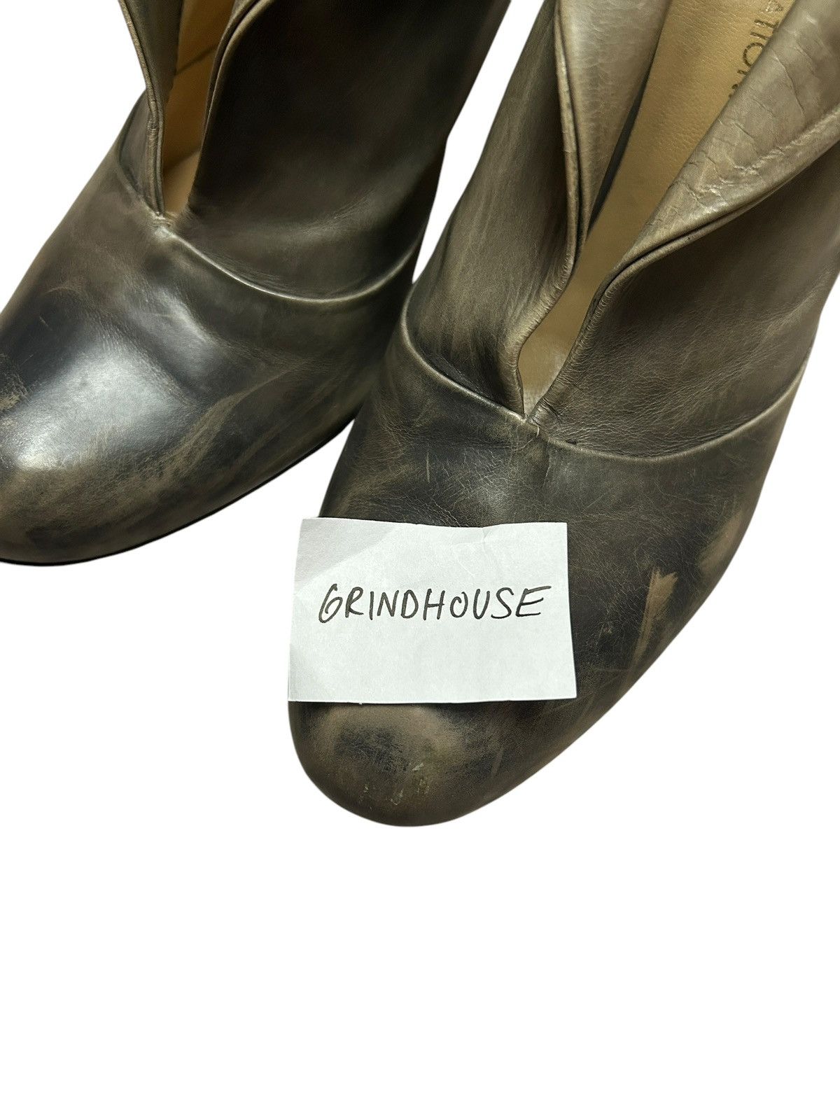 Costume National Aged Leather Heels Size US 6.5 / IT 36.5 - 8 Thumbnail