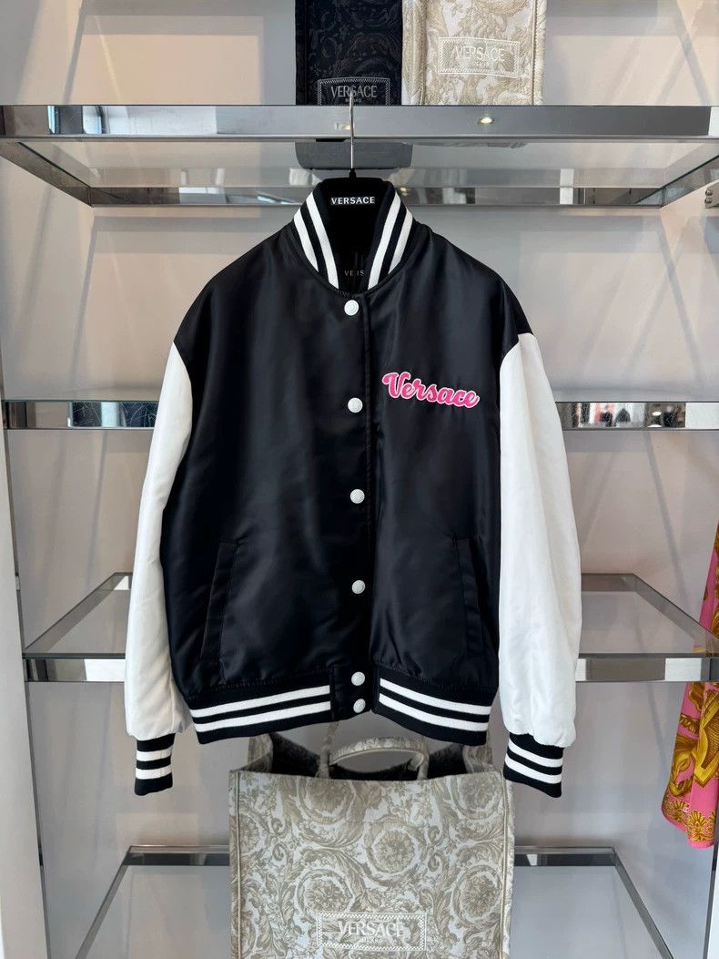 Versace Versace Women's embroidered logo baseball jacket Size S / US 4 / IT 40 - 1 Thumbnail