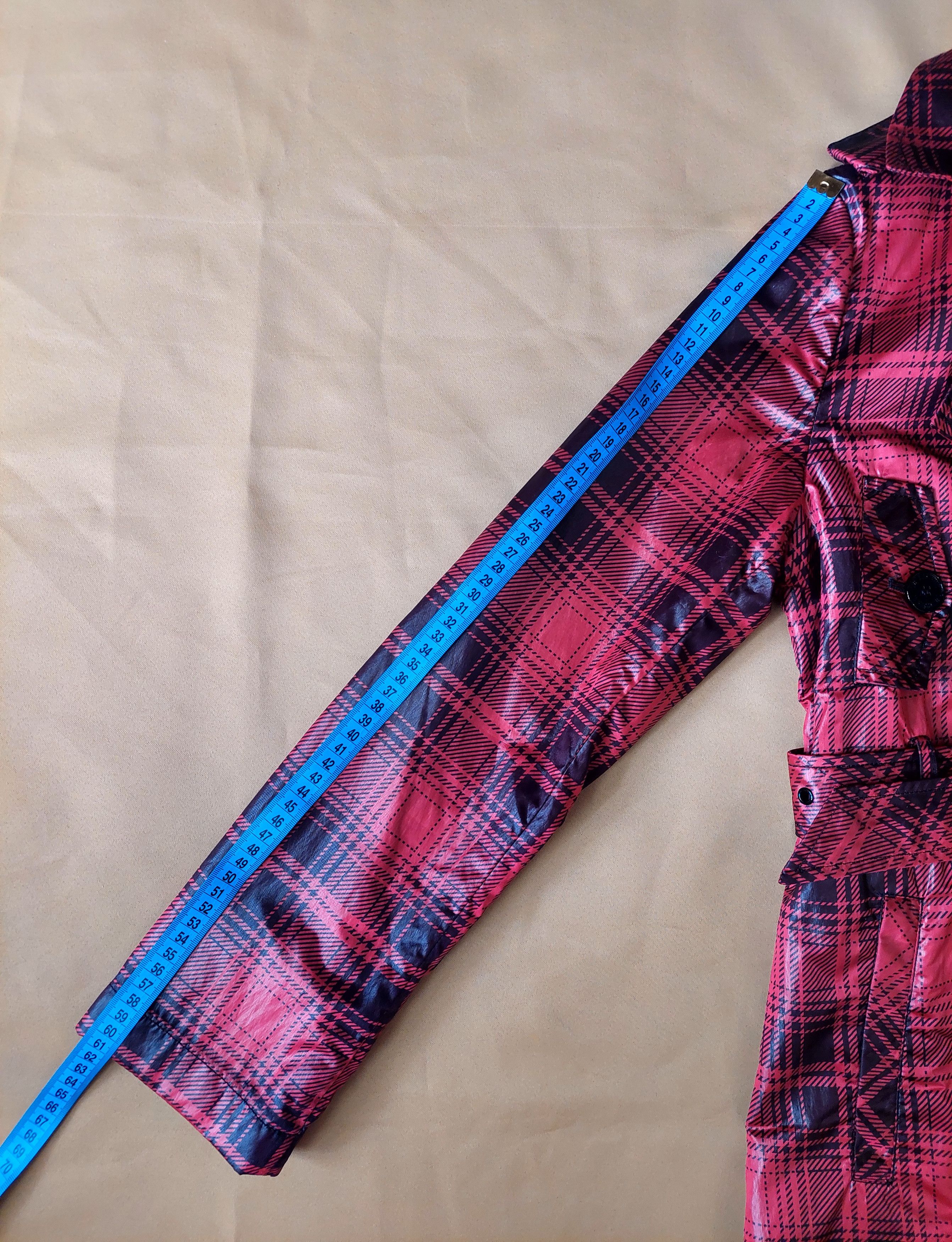 Love Moschino Love Moschino Red Tartan Rain Trench Coat Size IT 40 US 4 Size S / US 4 / IT 40 - 19 Thumbnail