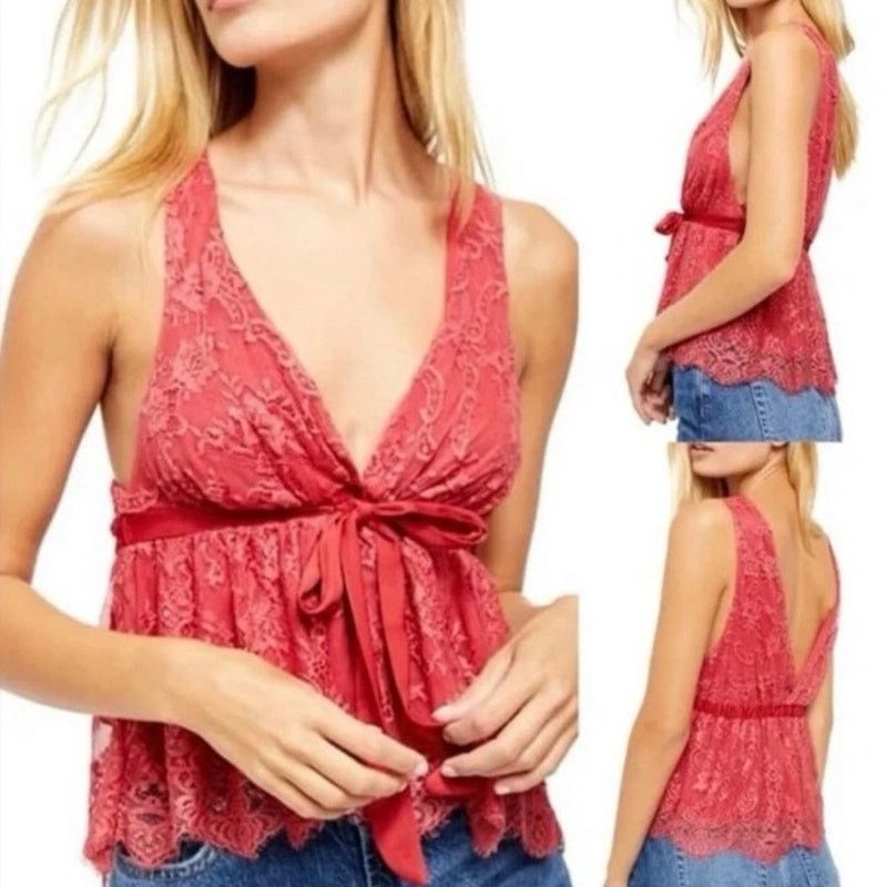 Free People FREE PEOPLE Chante Lace Babydoll Tank Frenchie Kiss Size XL Size XL / US 12-14 / IT 48-50 - 1 Thumbnail