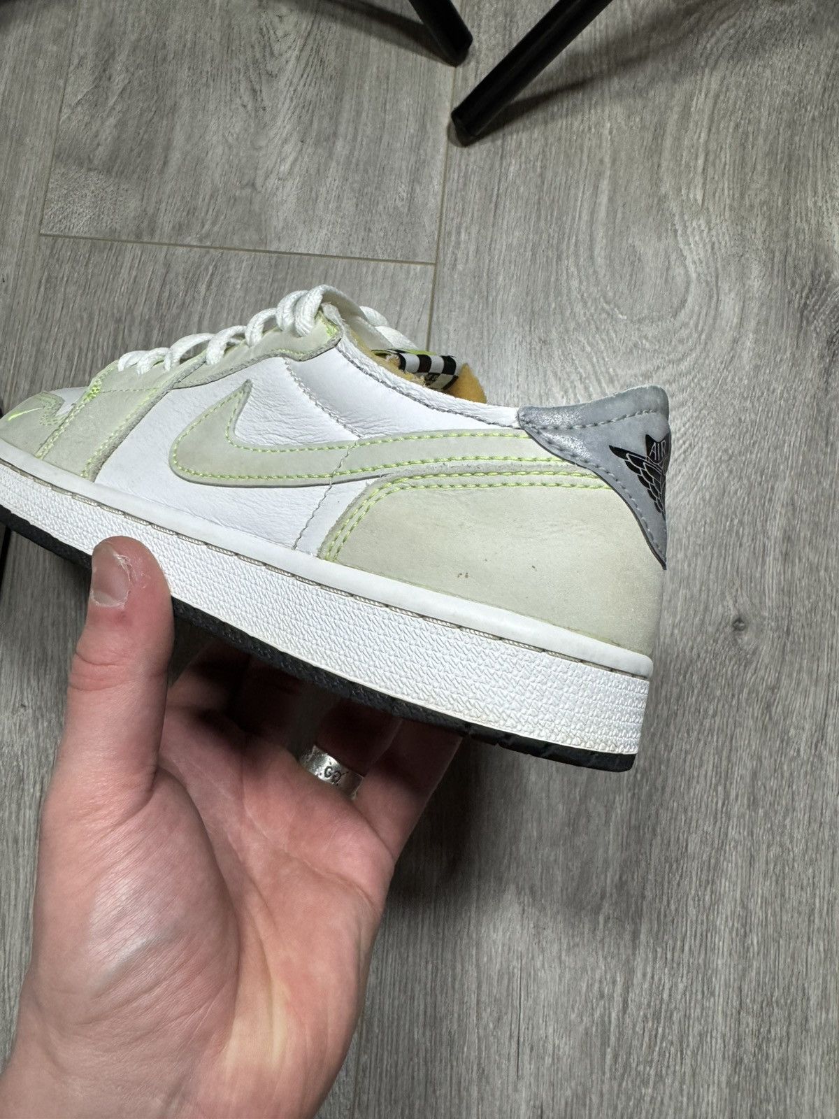 Jordan Brand × Nike Nike Air Jordan 1 Retro Low White Ghost Green Black Grey Size US 8 / EU 41 - 11 Thumbnail