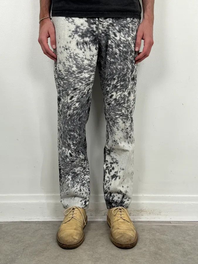 Roberto Cavalli AW1999 Roberto Cavalli White & Black Fur Effect Fury Pants Size 28" / US 6 / IT 42 - 4 Thumbnail