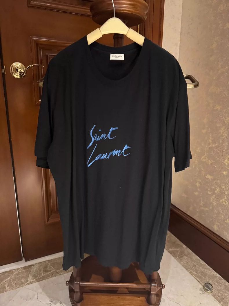 Saint Laurent Paris Saint Laurent Paris Ironing blue and gold short sleeve T-sh Size US L / EU 52-54 / 3 - 1 Thumbnail