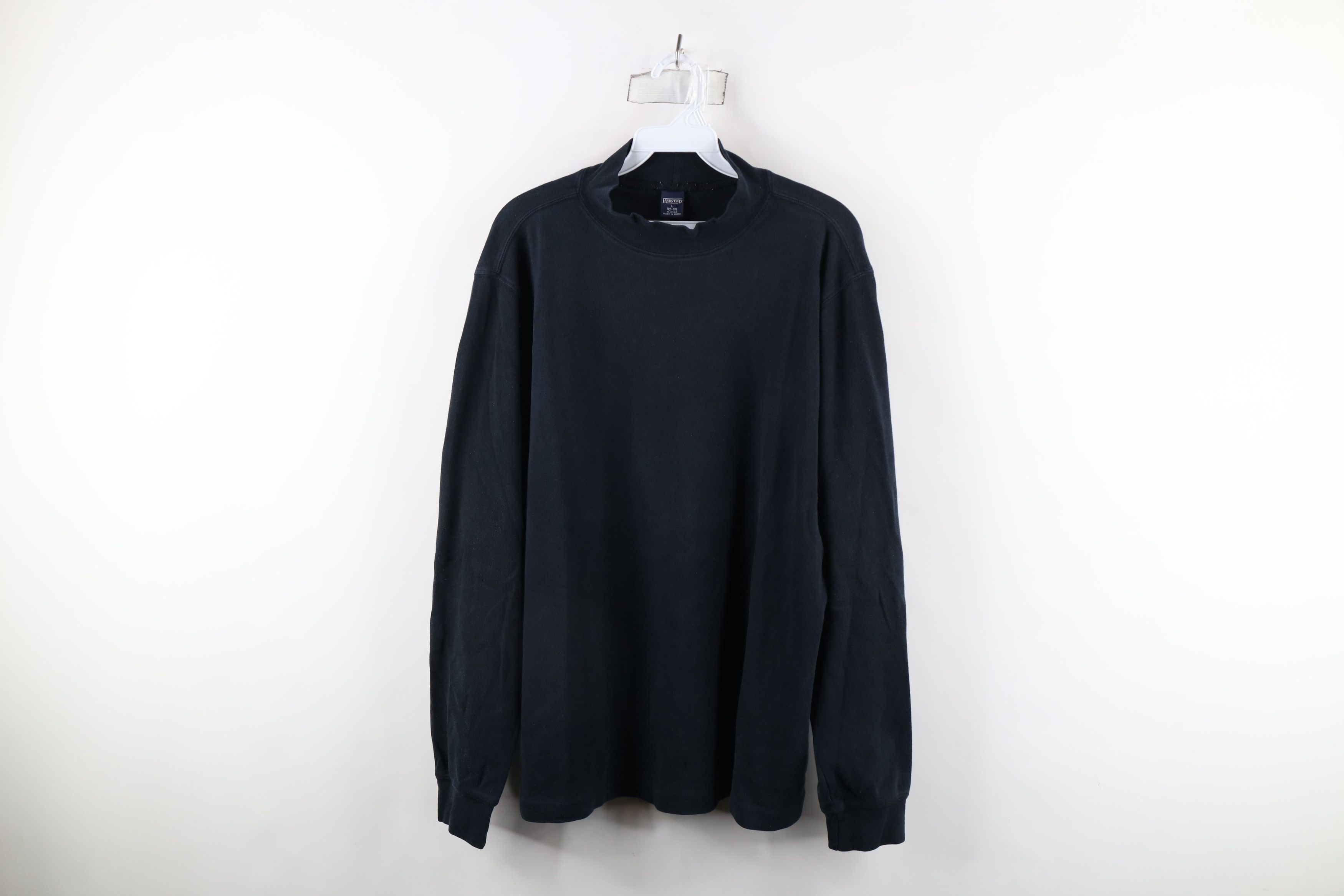 Lands' End × Vintage Vintage 90s Lands End Mock Neck Long Sleeve T-Shirt Black Size US L / EU 52-54 / 3 - 1 Thumbnail