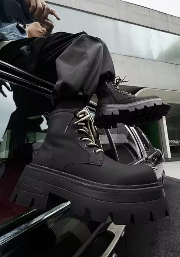 Japanese Brand Black Combat Boots Size US 9 / EU 42 - 6 Thumbnail