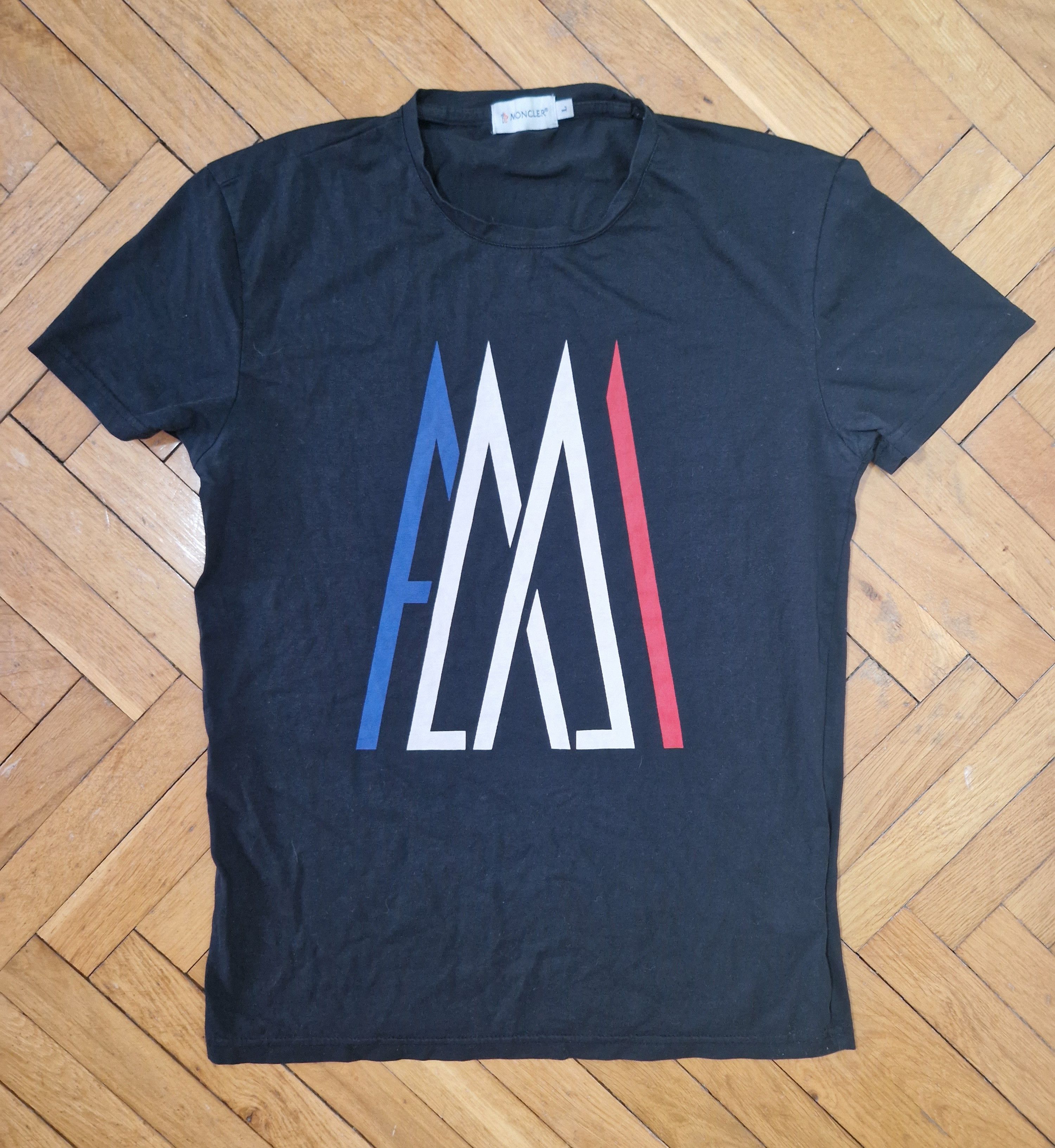 Moncler Clothing Moncler Big Logo T Shirt T-shirt Moncler Navy