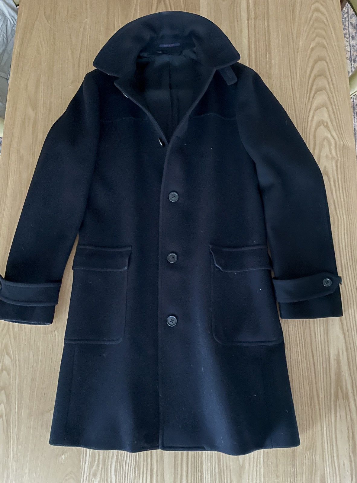 Image of Elie Tahari Tahari Cashmere/ Wool Overcoat in Black, Men's (Size Small)