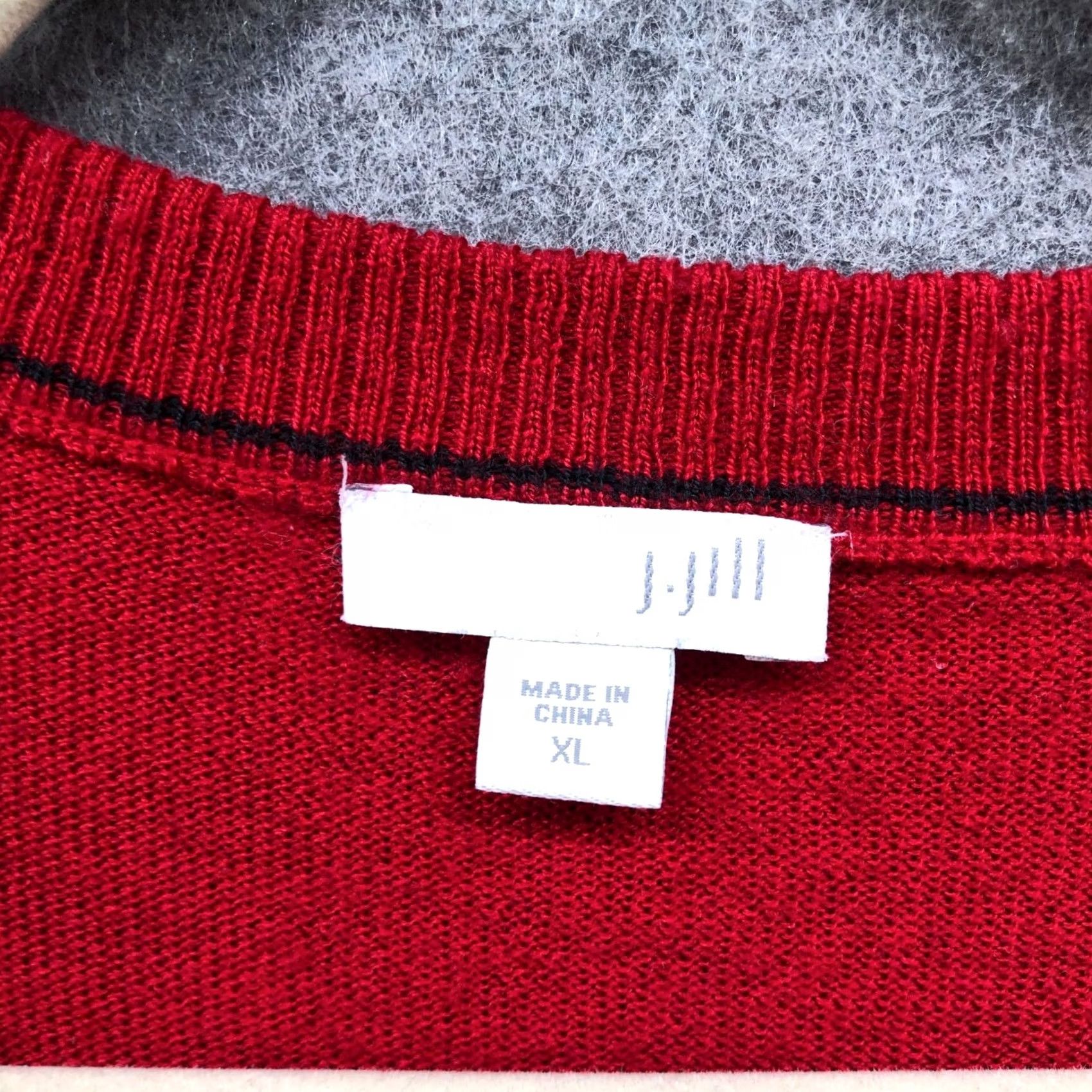 J. Jill VINTAGE J. Jill Wool Blend Cardigan Womens XL Red Longline Tunic 3 Button Lightweight Size XL / US 12-14 / IT 48-50 - 5 Thumbnail