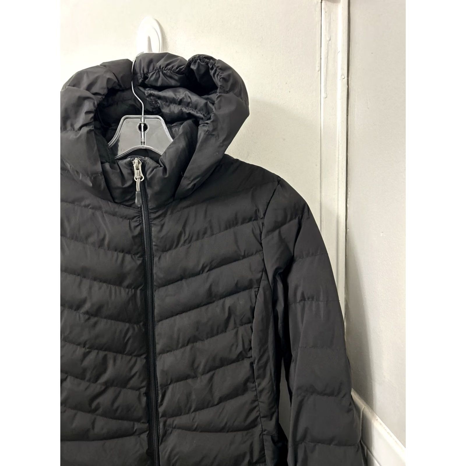 Vintage 32 Degrees Heat Puffer Jacket Womens Medium Black Hooded Insulated Full Zip Coat Size M / US 6-8 / IT 42-44 - 4 Thumbnail