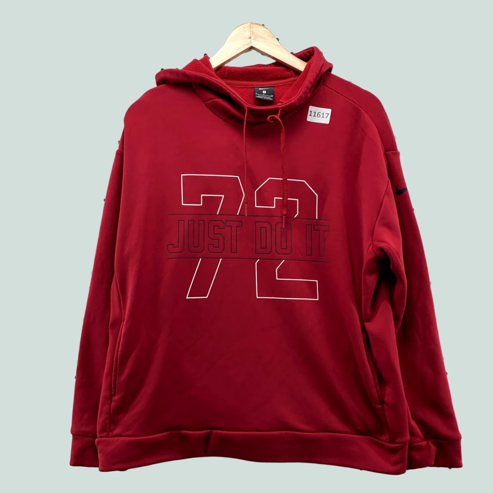 Nike Nike Hoodie Mens S Red Just Do It Graphic Pullover Sweatshirt Size US S / EU 44-46 / 1 - 1 Thumbnail