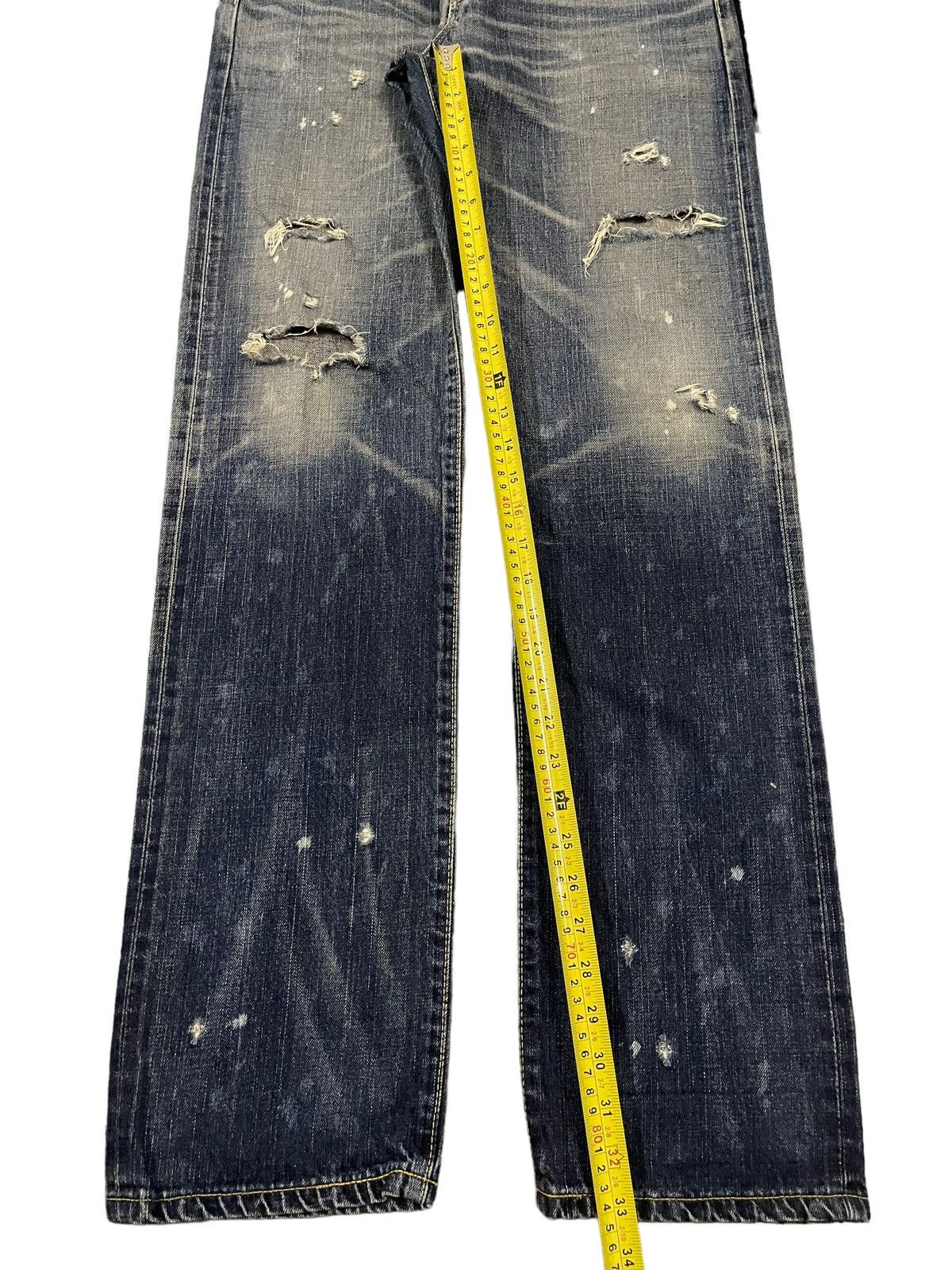 Edwin Vintage 90s Edwin 505 Selvedge Blue Wash Distressed Jeans Size US 32 / EU 48 - 14 Thumbnail