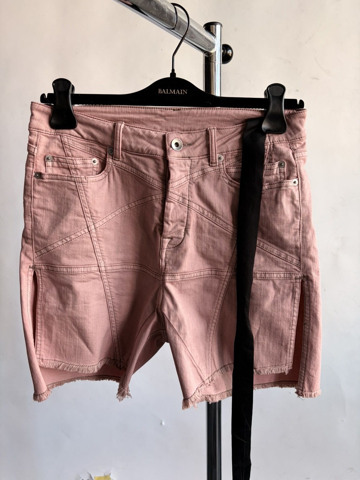 Rick Owens NEW Rick Owens Pentagram denim Shorts pink Size US 27 - 1 Thumbnail