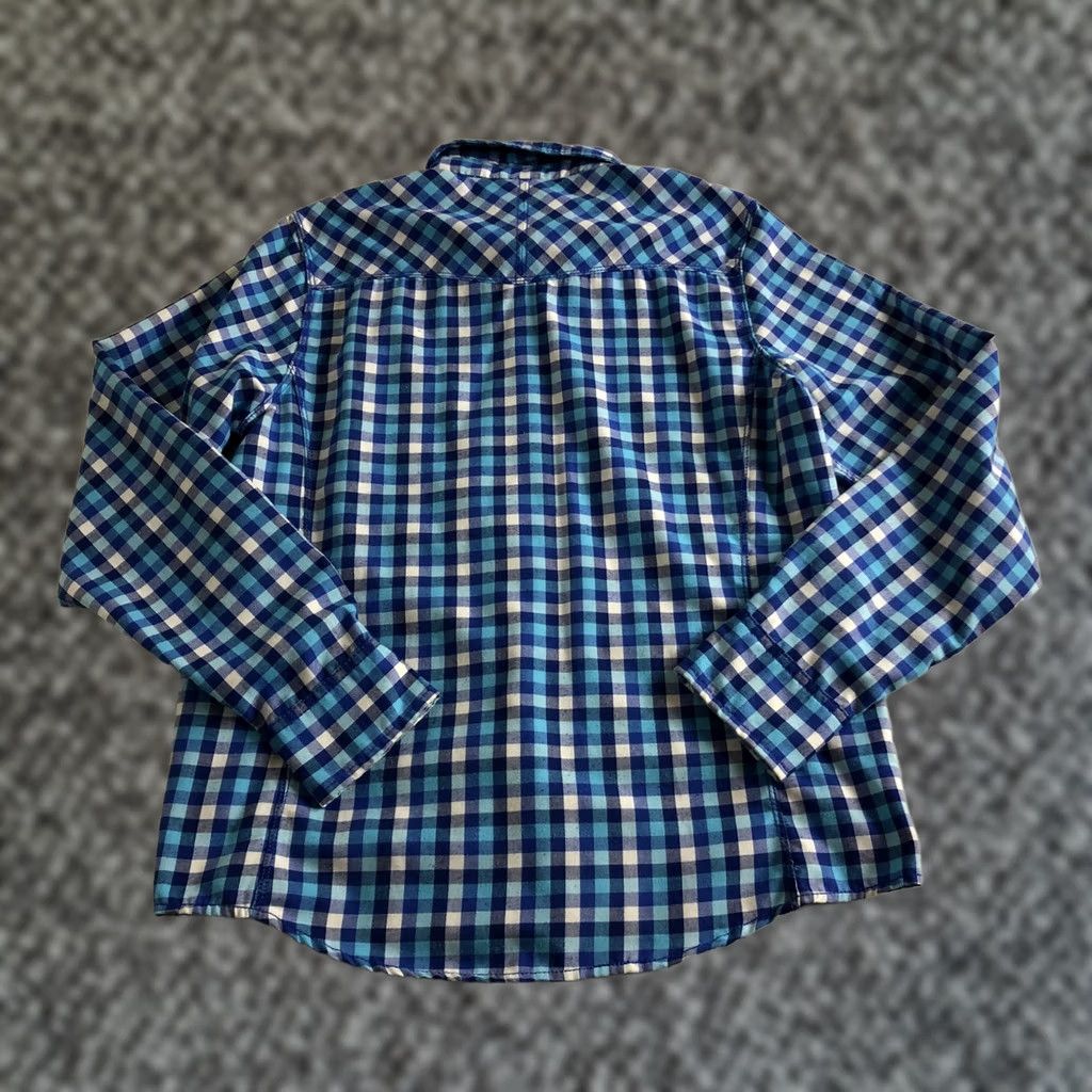 The North Face VINTAGE The North Face Shirt Women’s Blue Plaid Pearl Snap Up Long Sleeve Large Size L / US 10 / IT 46 - 1 Thumbnail