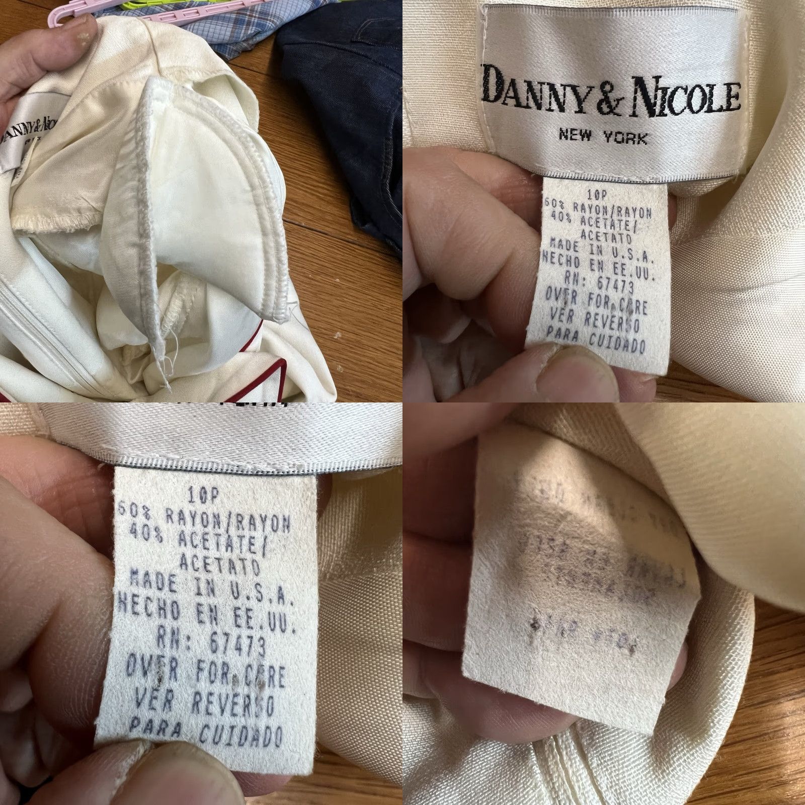 Vintage VINTAGE Danny & Nicole Dress Womens Midi Pullover V-Neck Short Asymmetrical Sleeve White/Blue Petite 10P USA Solid A-Line Fit & Flare Size L / US 10 / IT 46 - 8 Thumbnail