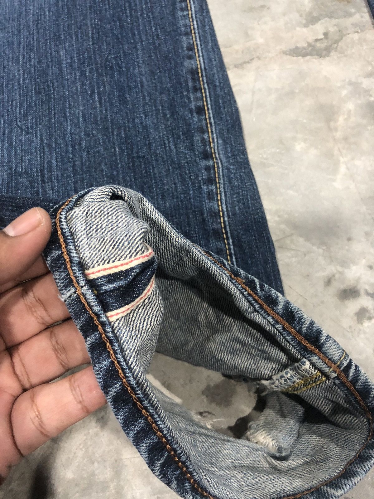 Edwin × Vintage Edwin 505Z Denim Jeans Distressed Size US 34 / EU 50 - 8 Thumbnail
