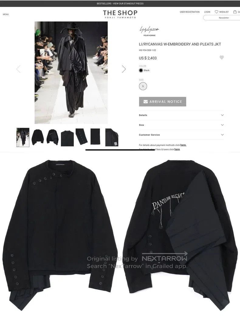 Yohji Yamamoto Yohji Yamamoto Pleated Embroidered Jacket-dmc. Size US M / EU 48-50 / 2 - 2 Thumbnail