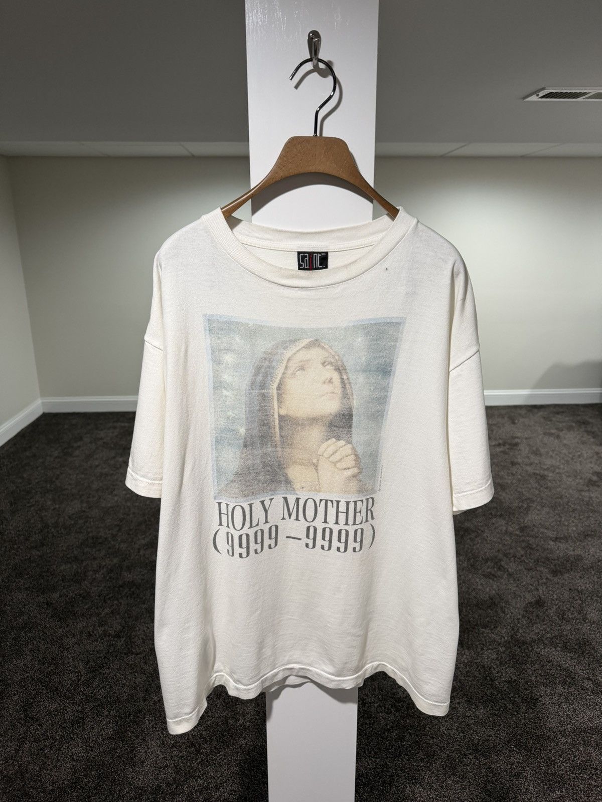 Saint Michael Saint Michael Mxxxx Holy Mother 9999 God Bless White T-Shirt Size US XL / EU 56 / 4 - 19 Thumbnail