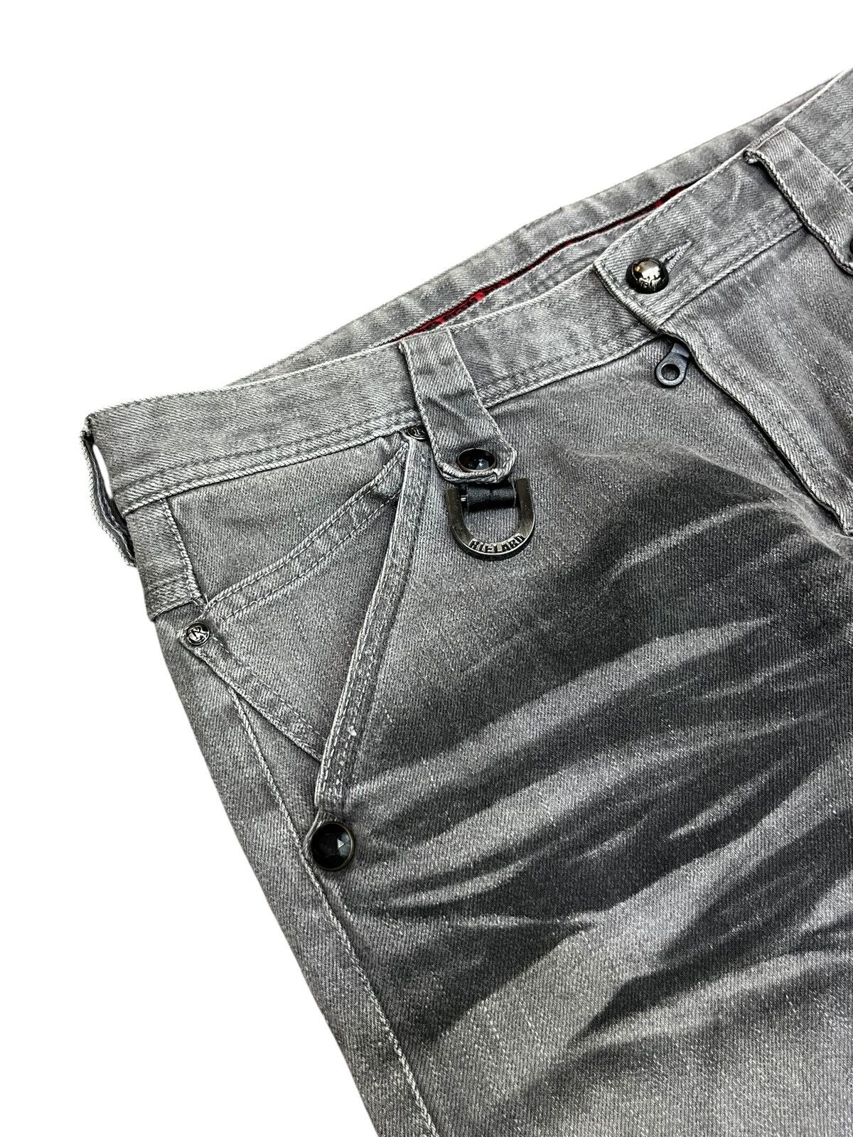 Nicole Club Nicole Japan Charcoal Gray Flare Stretch Denim Harajuku Punk Size US 31 - 8 Thumbnail