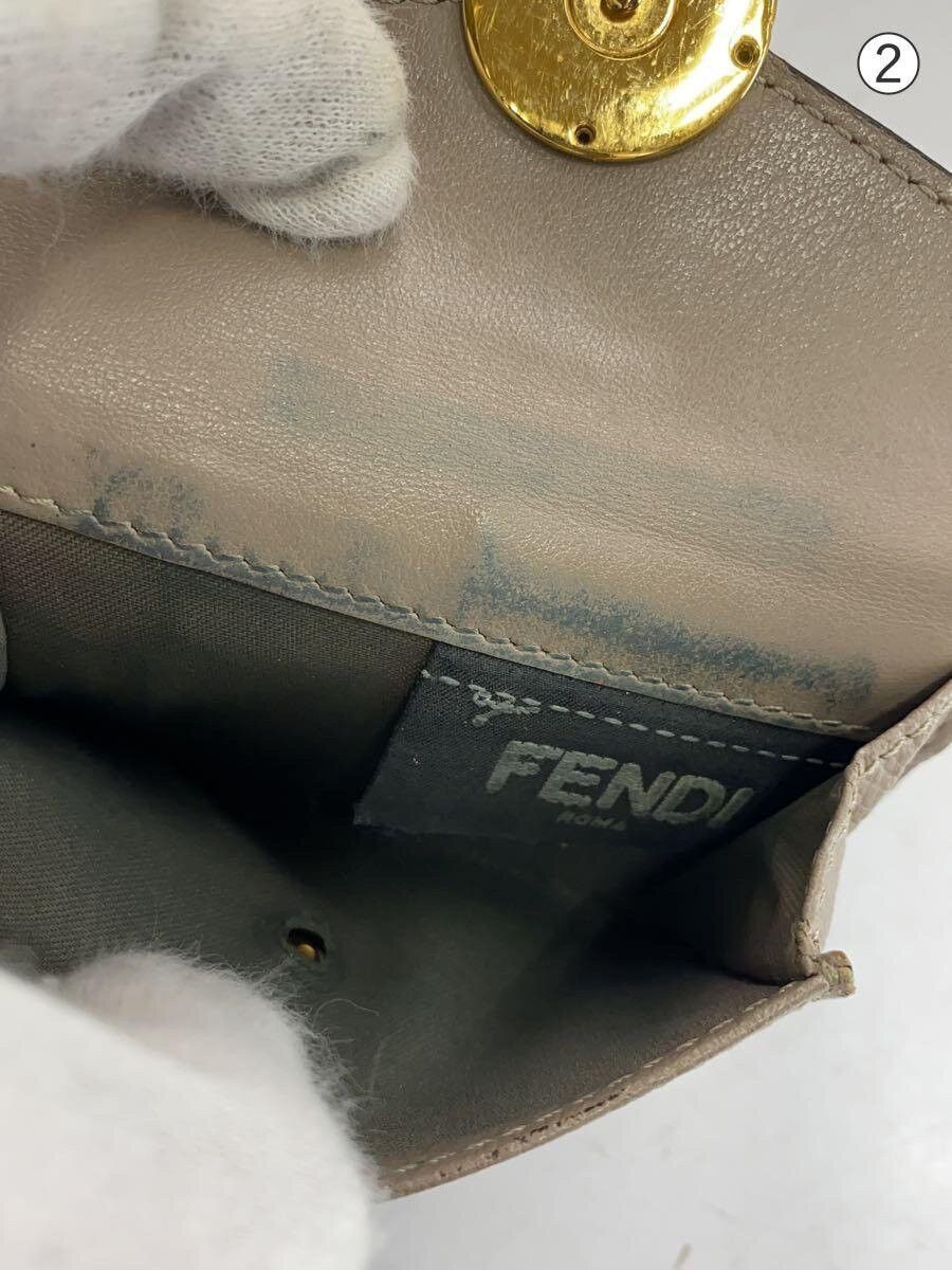 Fendi Fendi Leather Tri-Fold Wallet Beige Size ONE SIZE - 6 Thumbnail