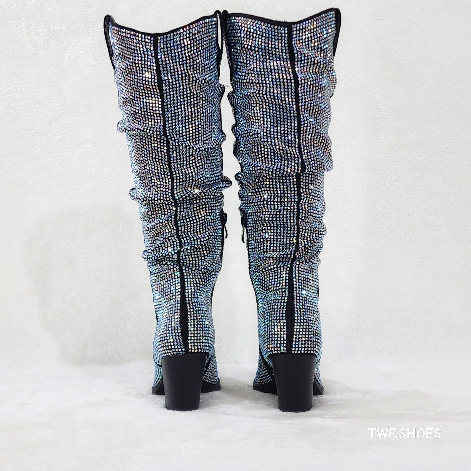 Other Angel Rider Iridescent Rhinestones Glam Western Cowgirl Slou Size US 10 / IT 40 - 4 Thumbnail