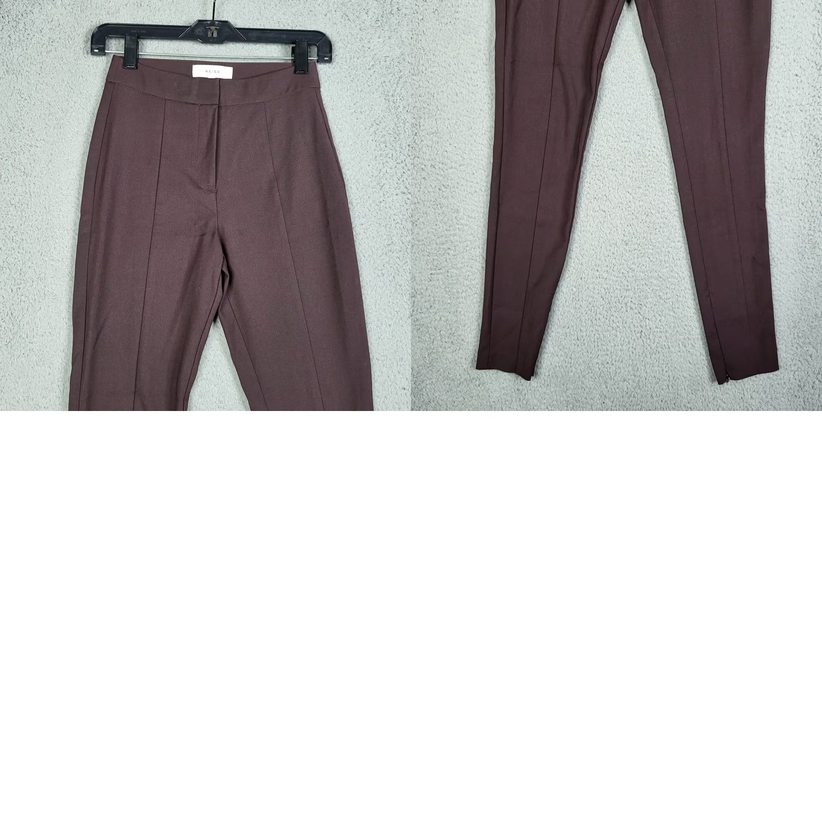 Reiss Reiss Women's Skinny Pants Zipper Button Purple 0 Regular Inseam 28 Chino Leather? No. Size 25" / US 0 / IT 36 - 8 Thumbnail