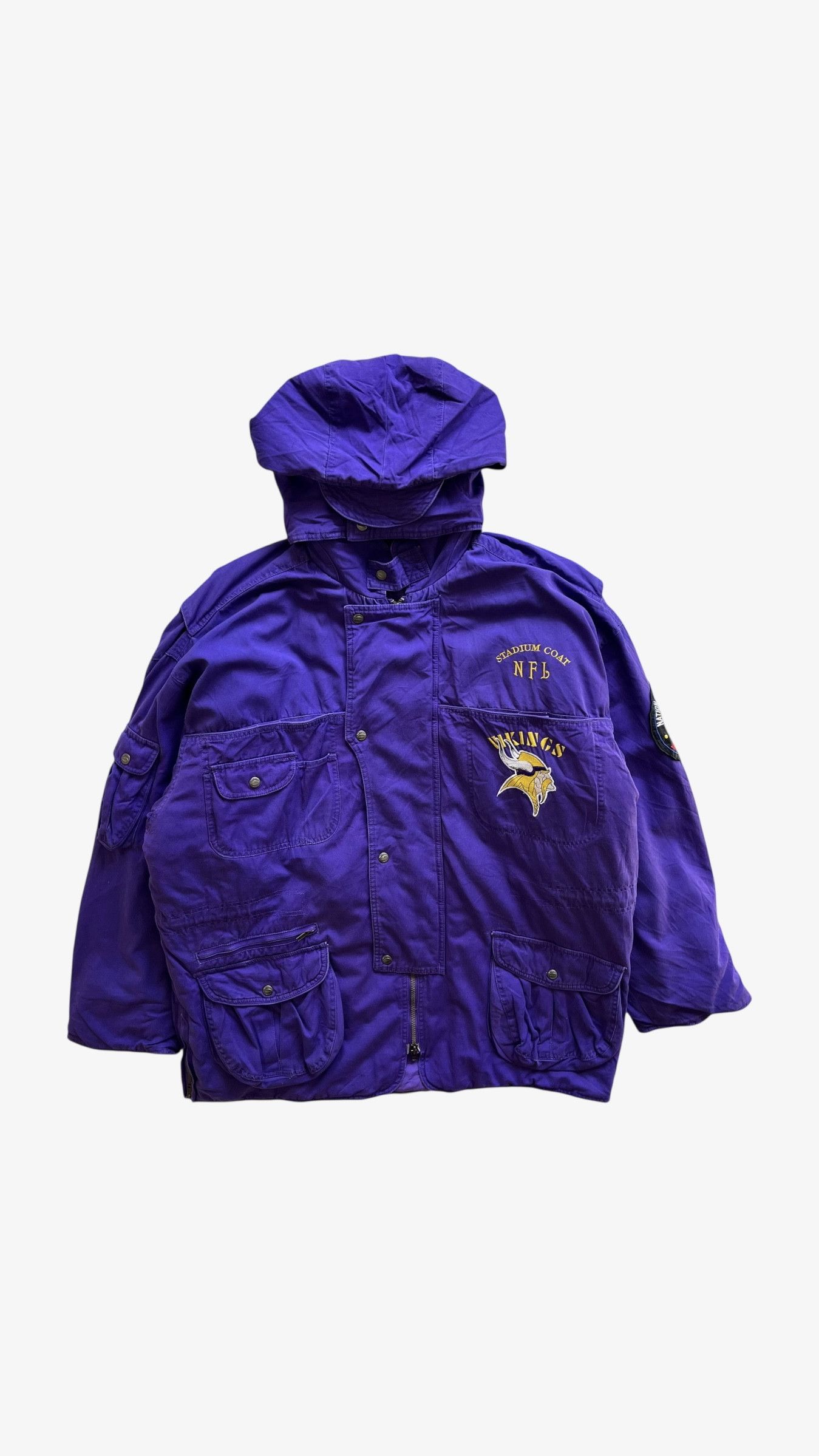 NFL Vintage 90s Minnesota Vikings NFL Members Club Stadium Coat Size US XL / EU 56 / 4 - 1 Thumbnail