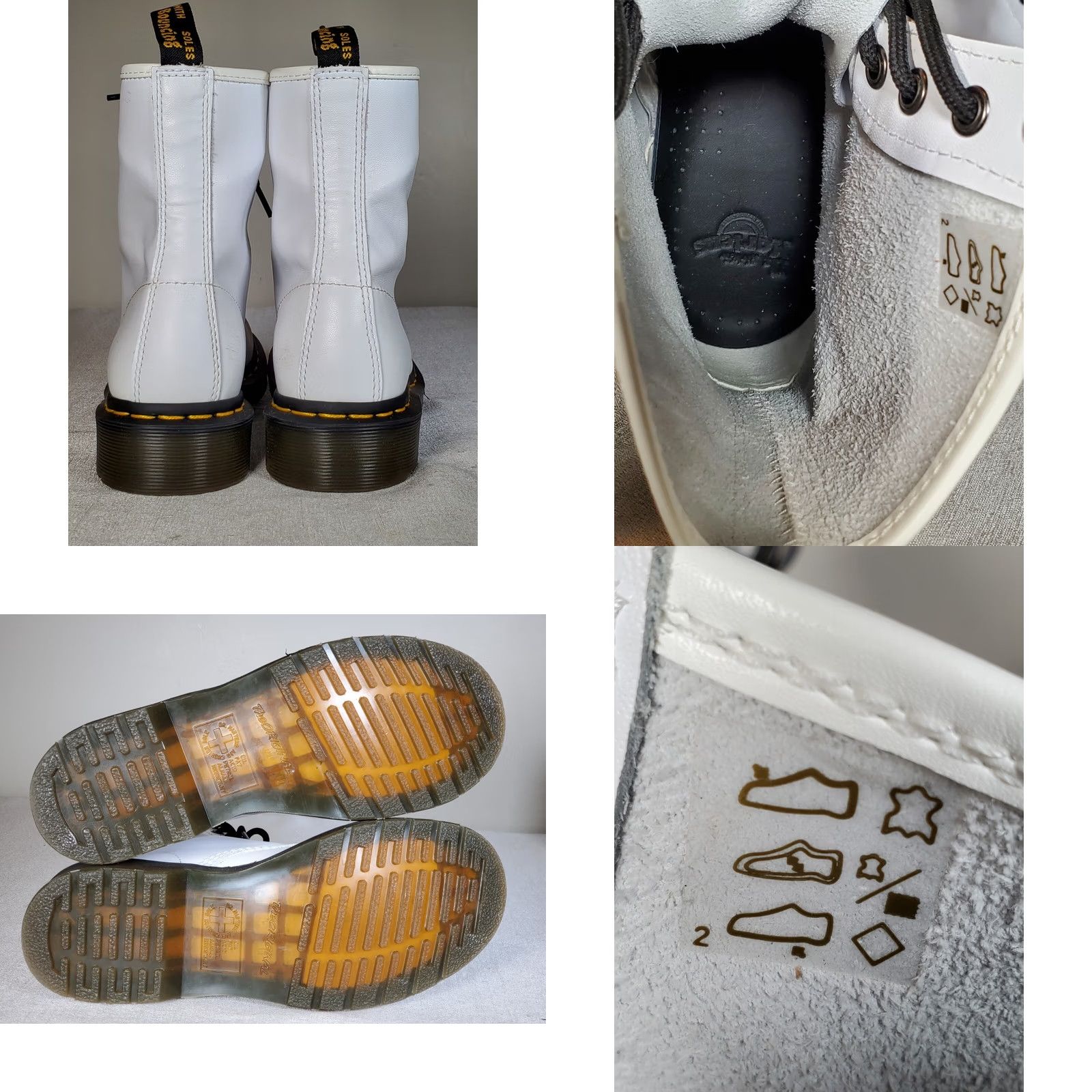 Dr. Martens Dr. Martens 25057 Softy White Leather Lace-Up Boots Women's US 7 Boots Mid-Calf Leather White 90s Punk Grunge Style Women Size US 7 / IT 37 - 8 Thumbnail