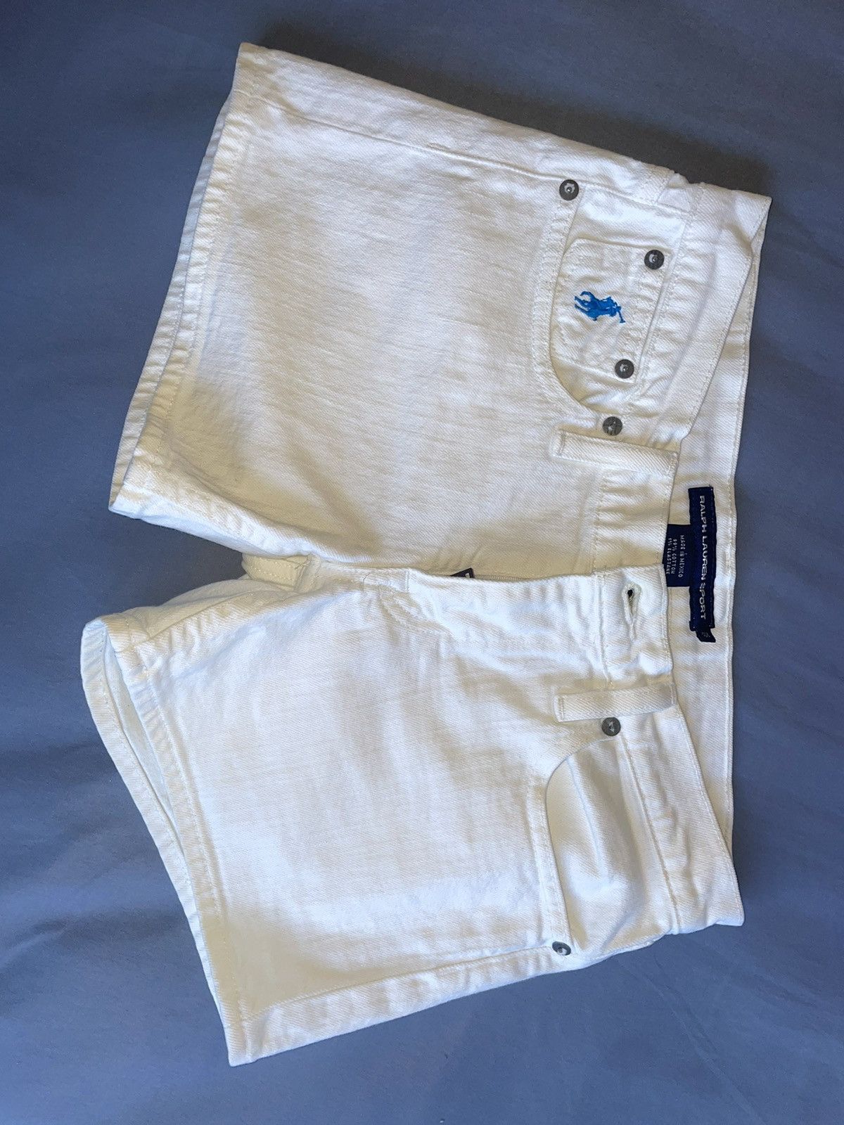Polo Ralph Lauren Polo Ralph Lauren Sport White Jean Shorts Size 26" / US 2 / IT 38 - 2 Thumbnail