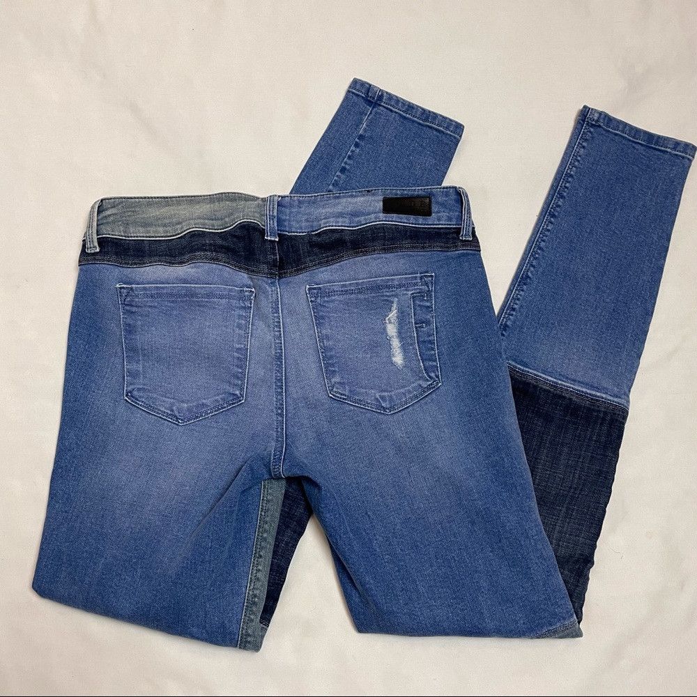 Other Fade to Blue Tri-Color Patchwork Slim Fit Jeans Size 28 Size 28" / US 6 / IT 42 - 4 Thumbnail