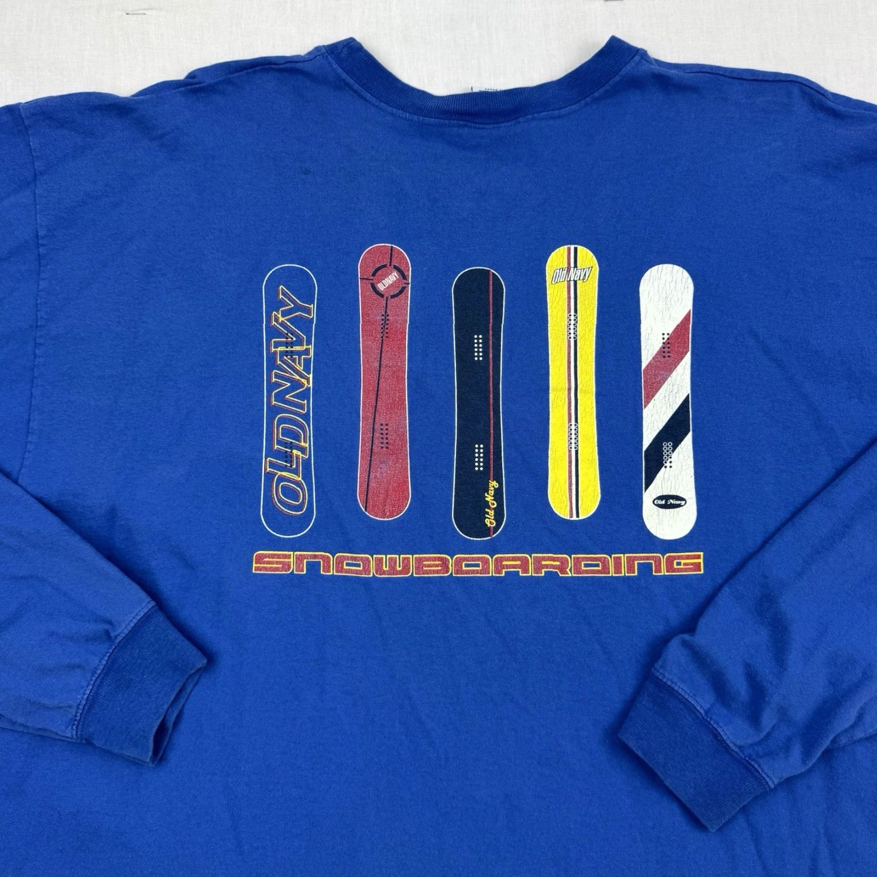 Old Navy VINTAGE Old Navy Long Sleeve T-Shirt Adult XL Blue Grunge 90s Mens Size US XL / EU 56 / 4 - 2 Thumbnail