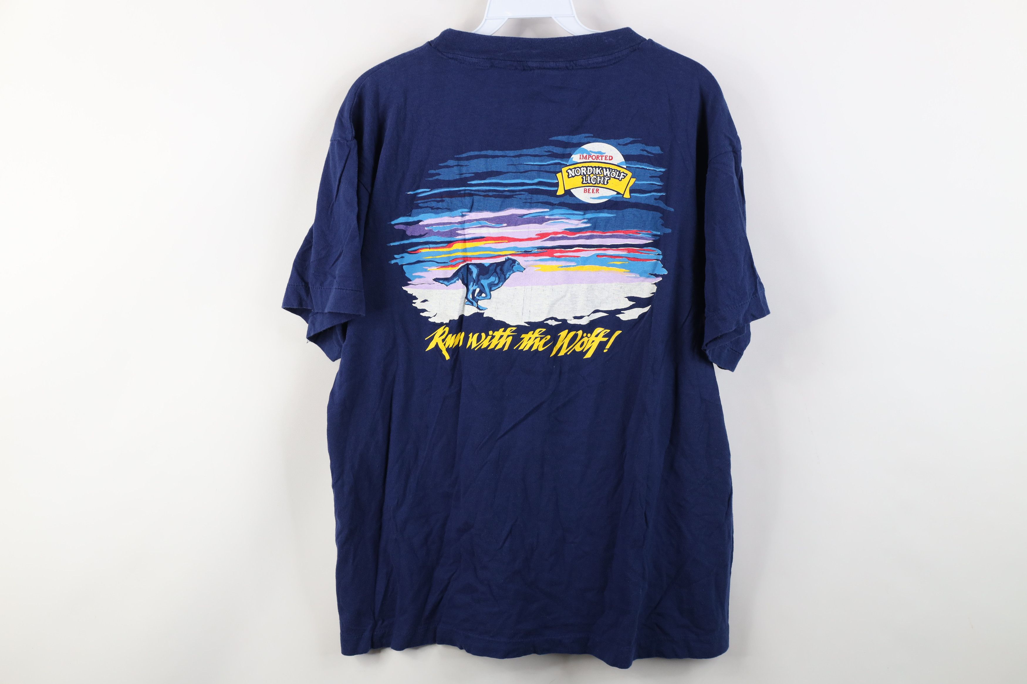 Vintage Vintage 80s Nordik Wolf Light Beer Pocket T-Shirt Cotton Size US M / EU 48-50 / 2 - 14 Thumbnail