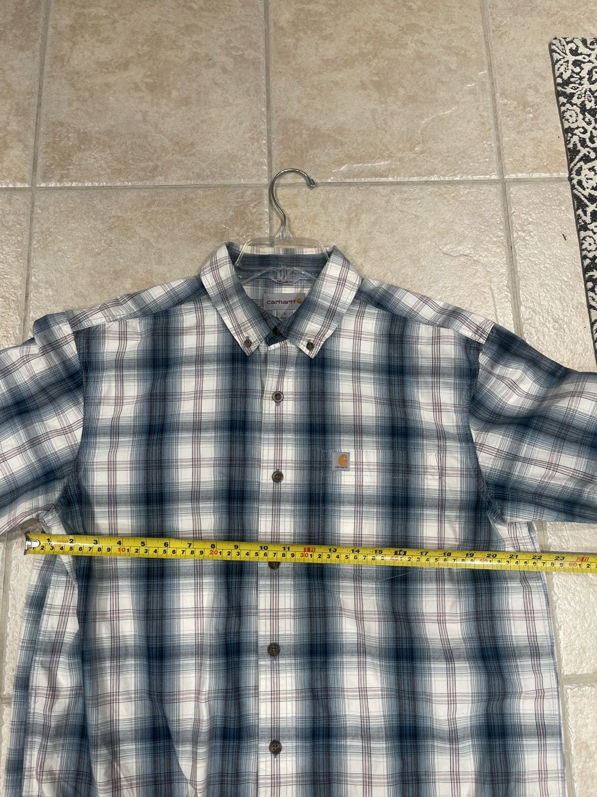 Carhartt Carhartt Men's Relaxed Fit Stream Blue Plaid Casual Button Size US L / EU 52-54 / 3 - 7 Thumbnail