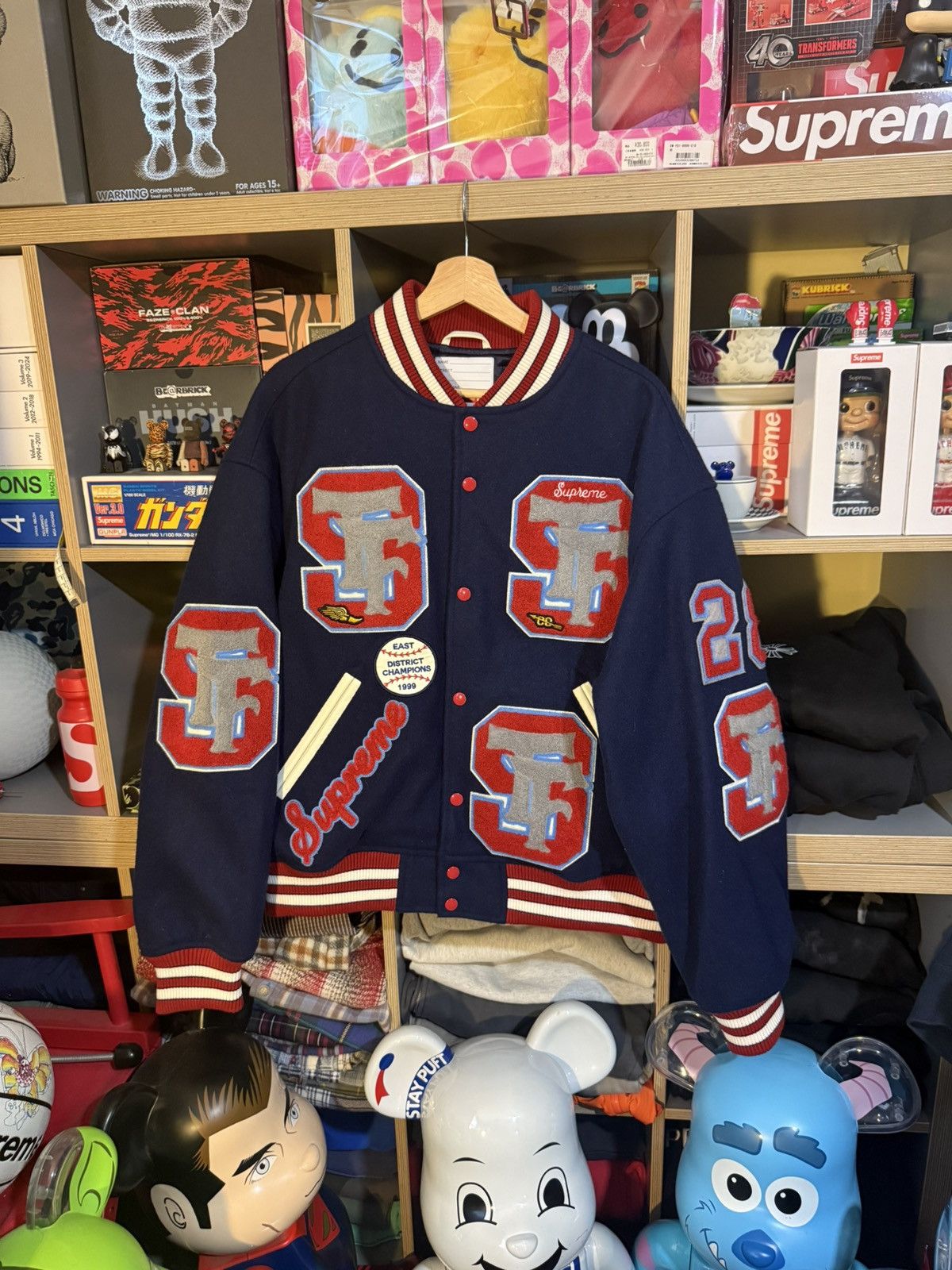 Supreme Supreme Navy Drill Team Varsity Jacket Size US L / EU 52-54 / 3 - 1 Thumbnail
