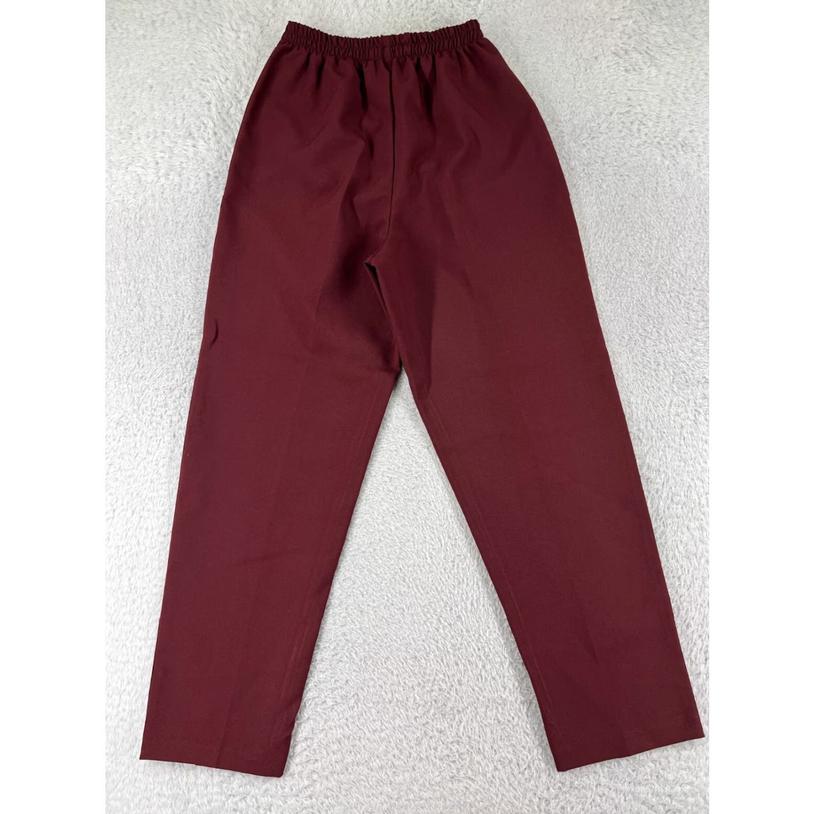 Vintage Tomorrow A Fashion Pants Women's S Red Pull On 100% Polyester Straight USA Chino Classic Casual Womens Size 28" / US 6 / IT 42 - 2 Thumbnail