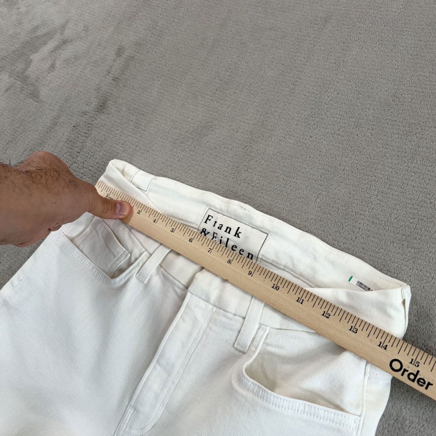 Frank & Eileen Frank & Eileen White Denim Jeans 5-Pocket Straight Skinny? No, Straight 27 Womens Cotton Blend Spandex Zip Fly 28 Inseam Vintage: No Size 27" / US 4 / IT 40 - 5 Thumbnail