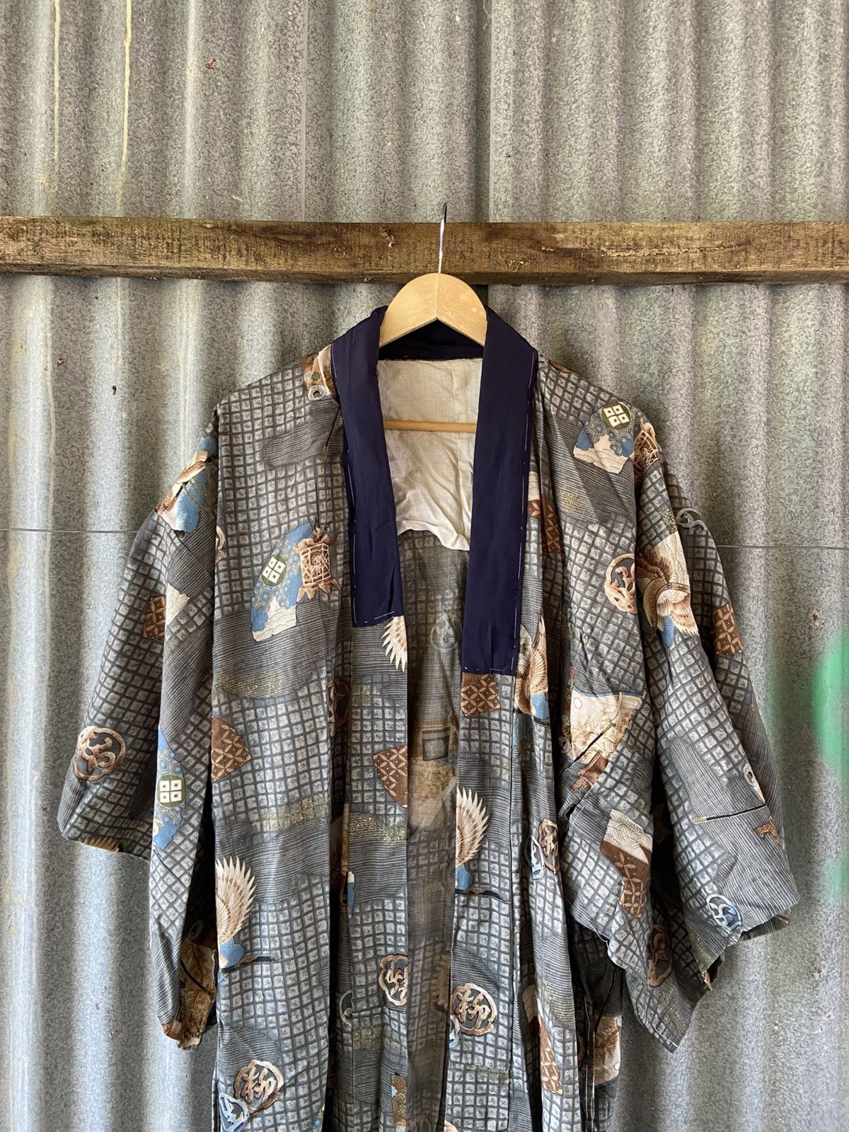 Komono Vintage Japanese Kimono Eagles Mountain Size US L / EU 52-54 / 3 - 2 Thumbnail