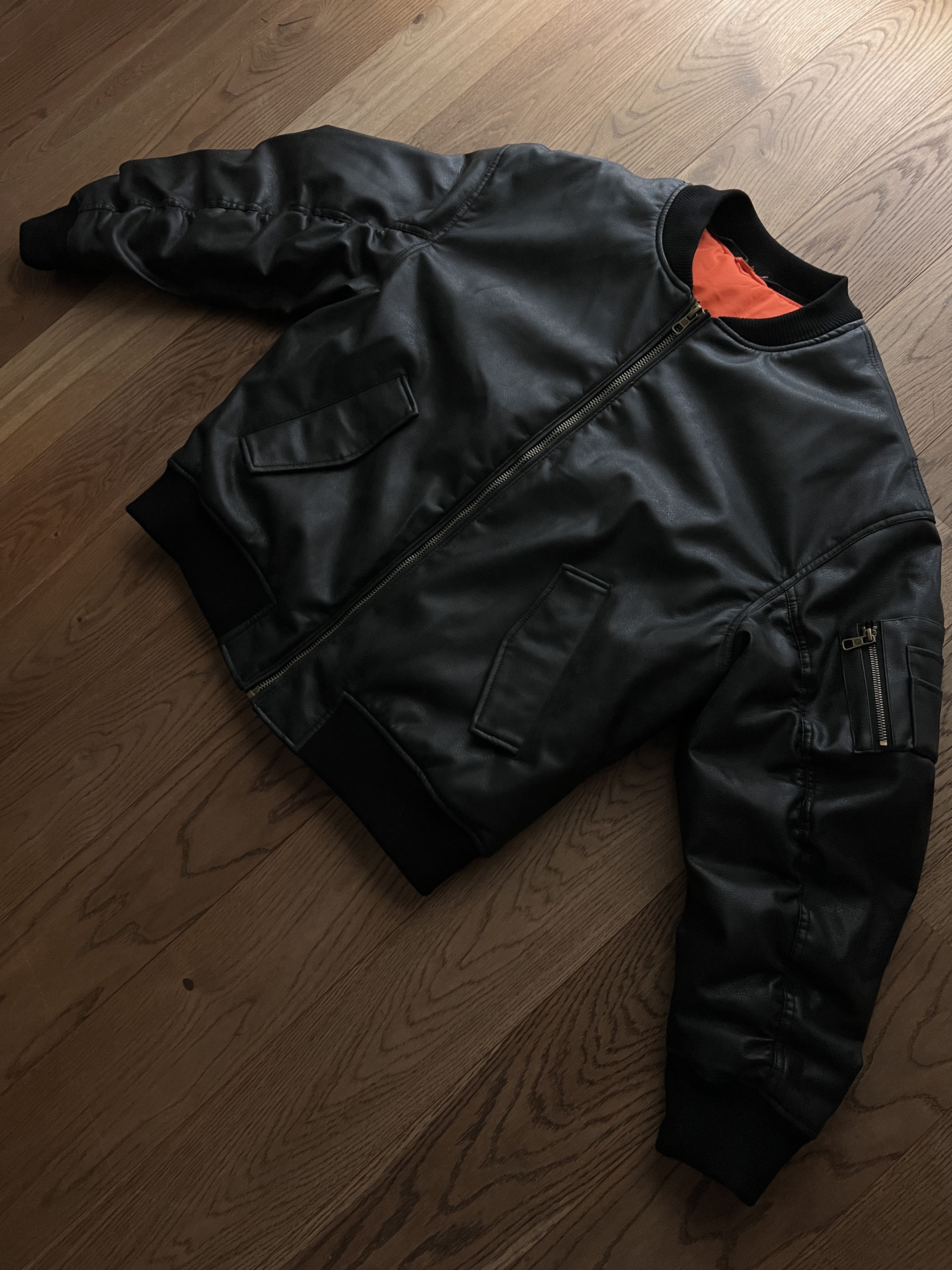Hysteric Glamour MA-1 leather bomber jacket y2k baggy opium boxy flyer army Size US L / EU 52-54 / 3 - 10 Thumbnail
