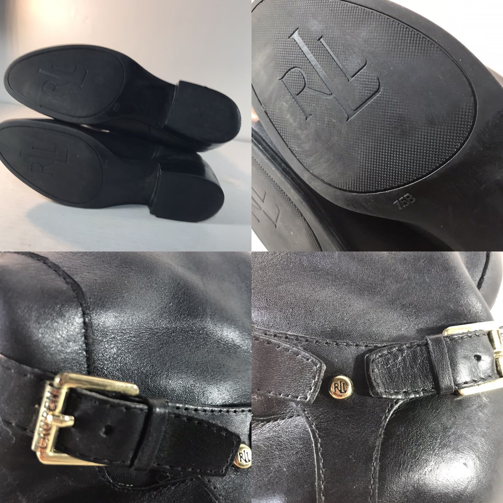 Ralph Lauren Ralph Lauren Marion Black Leather Knee High Boots Womens 7.5B Size 7.5 Knee High Boot Women Riding Leather Black Full Zip Buckle Logo Zipper Lined Size US 8 / IT 38 - 8 Thumbnail