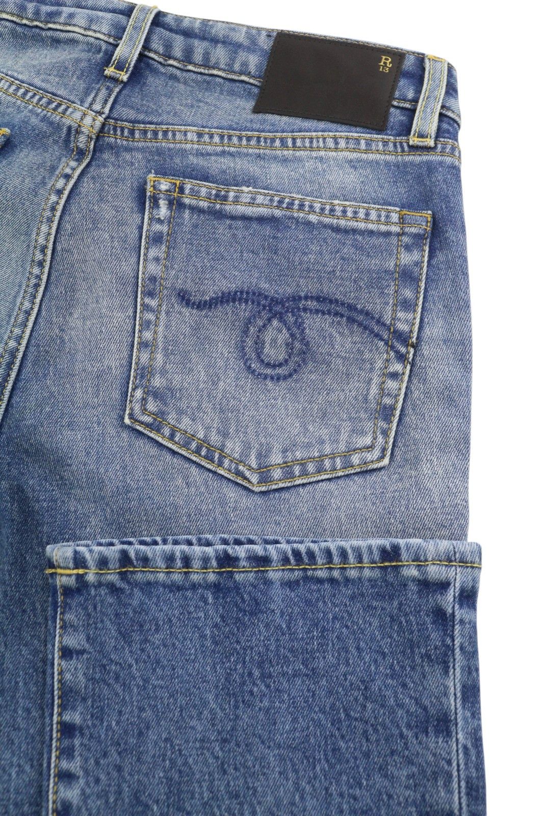 R13 KICK FIT 26 Jasper Stretch Cropped Faded Blue PS26 89081 Size 26" / US 2 / IT 38 - 6 Thumbnail
