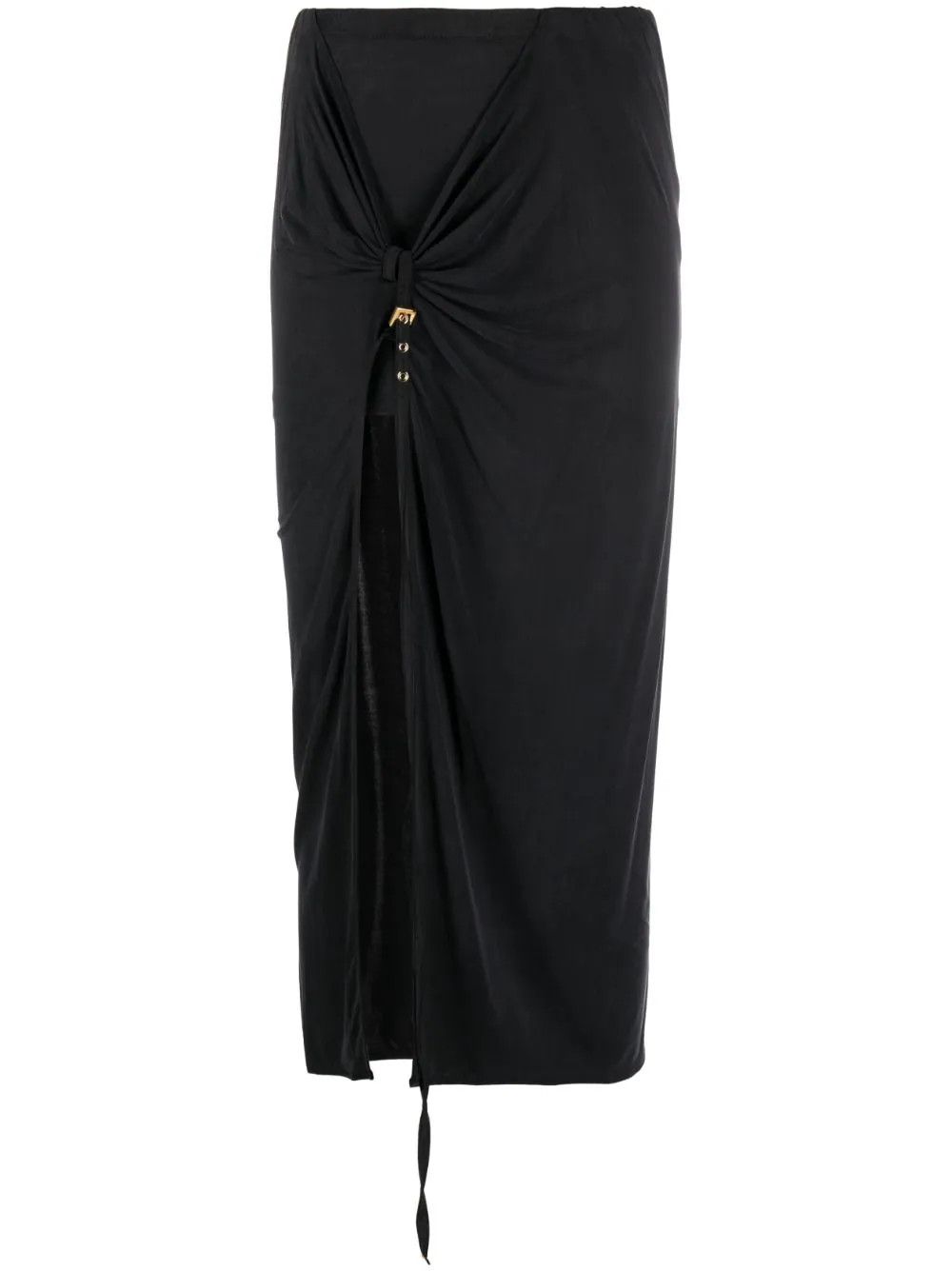Jacquemus o1mle0824 La Jupe Pareo Croissant Midi Skirts in Black Size 28" / US 6 / IT 42 - 1 Thumbnail