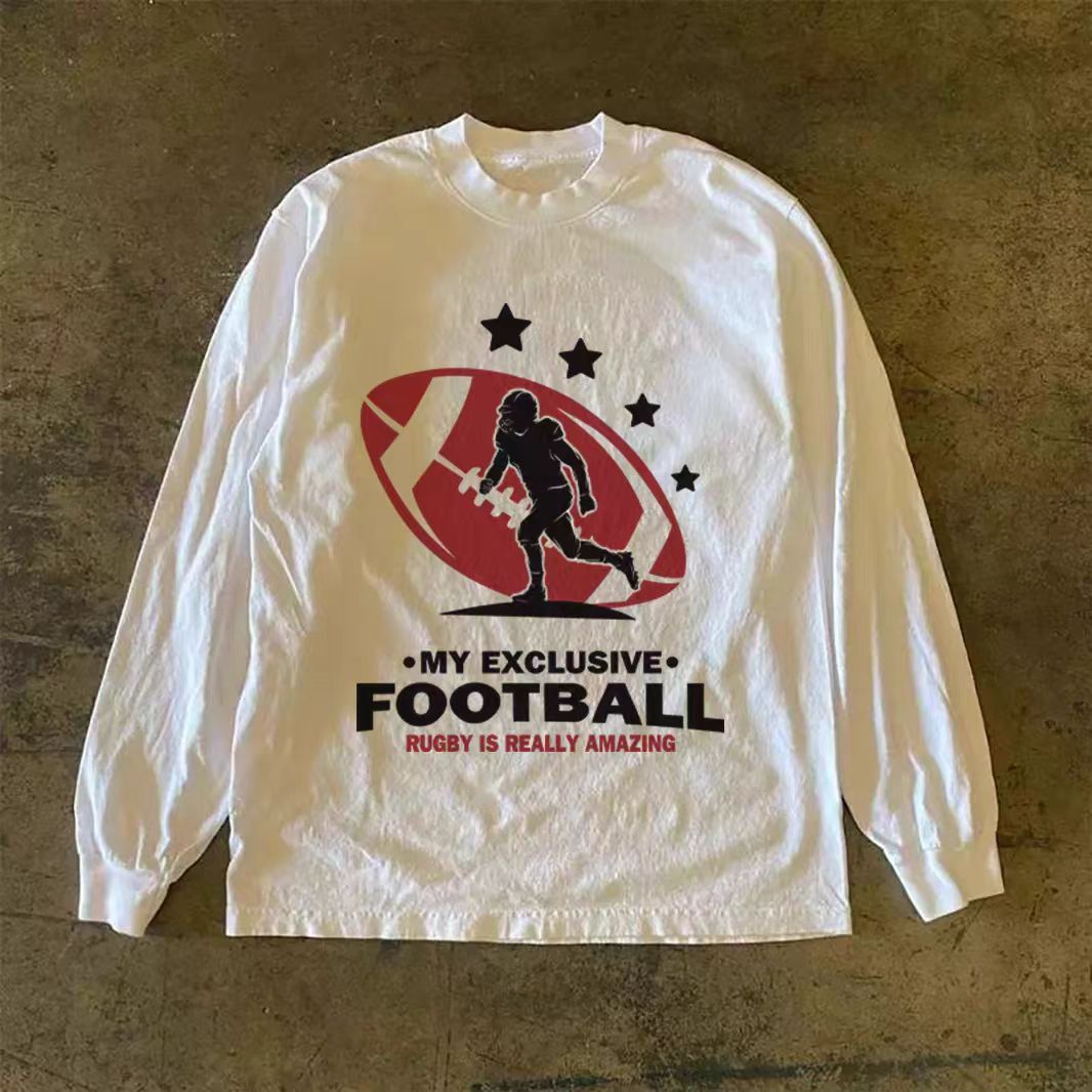 Vintage Street-style casual retro rugby print long-sleeved t-shirt Size US M / EU 48-50 / 2 - 1 Thumbnail