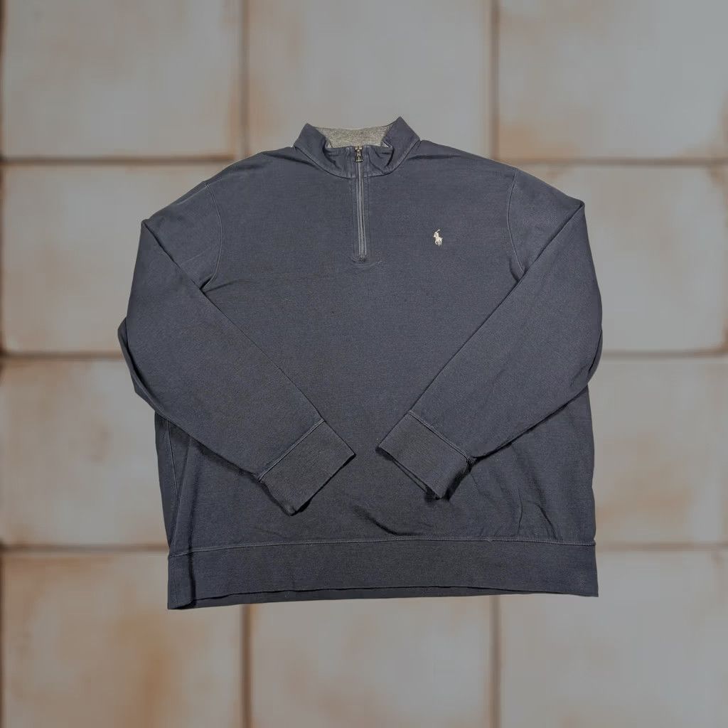 Polo Ralph Lauren Polo Ralph Lauren Sweatshirt Mens 2XL Blue Performance Quarter Zip Pony Shirt Size US XXL / EU 58 / 5 - 1 Thumbnail