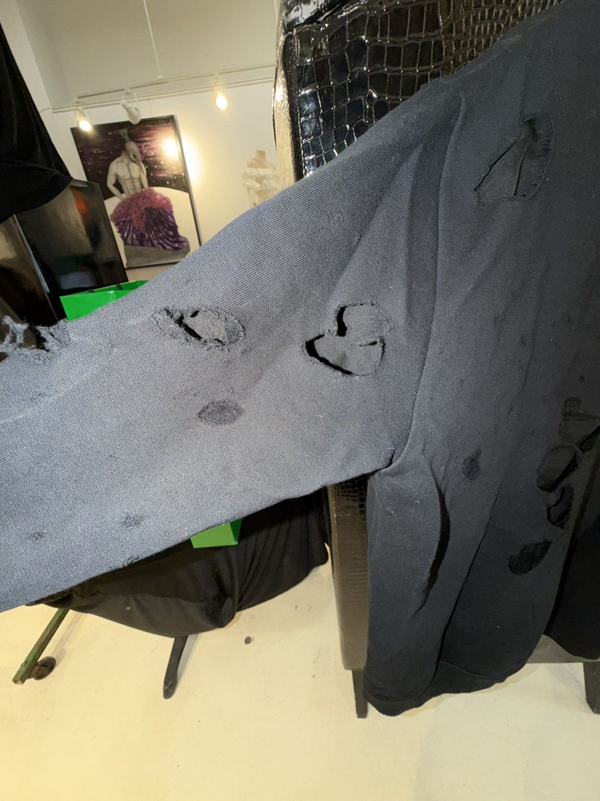 Givenchy 🔥 GIVENCHY Paris Distressed "Destroyed" Logo Sweatshirt 🔥 Size US XXL / EU 58 / 5 - 10 Thumbnail